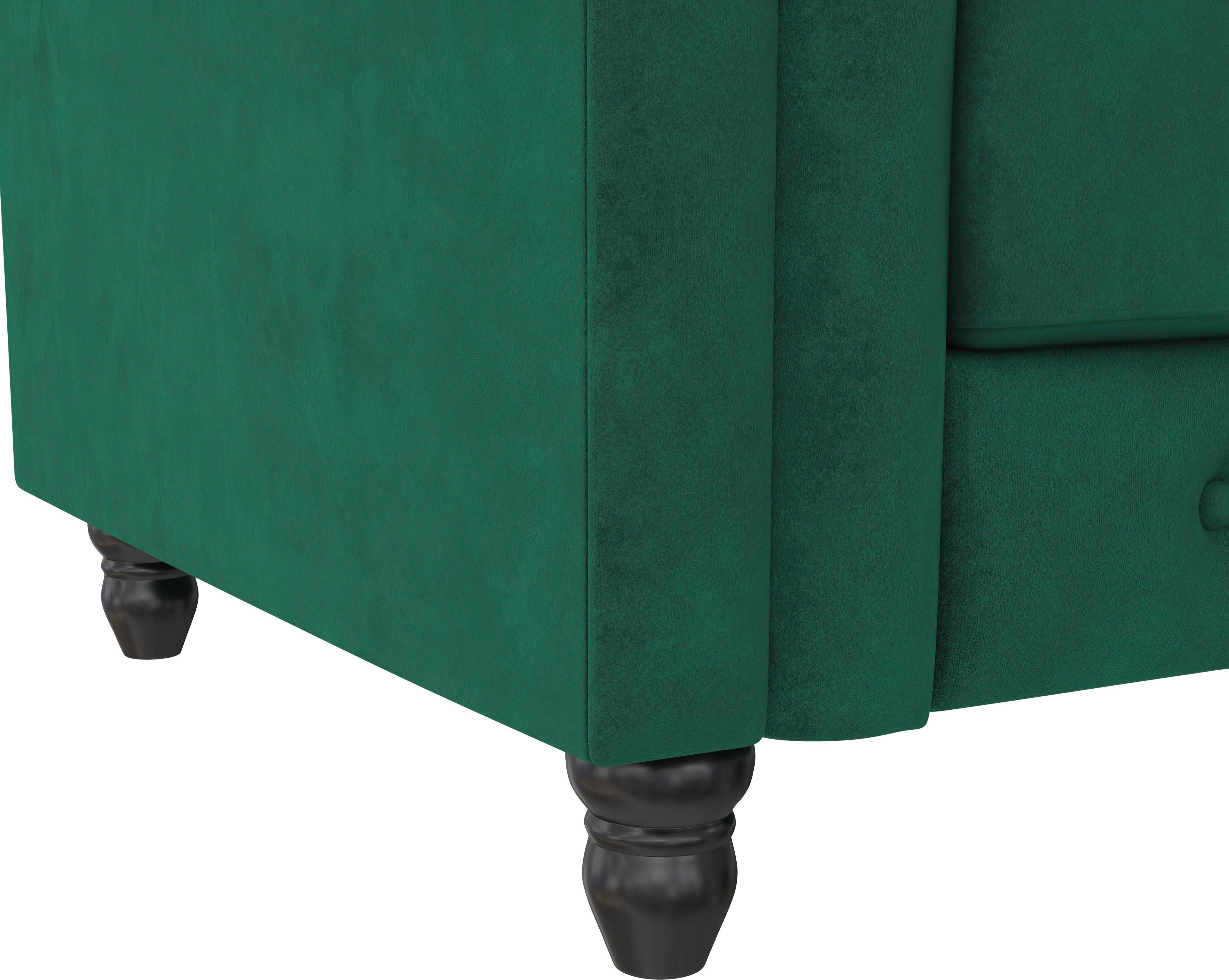 Dorel Home Chesterfield-fauteuil Felix met rugleuning 3-voudig verstelbaar, benen massief hout, zithoogte 46 cm