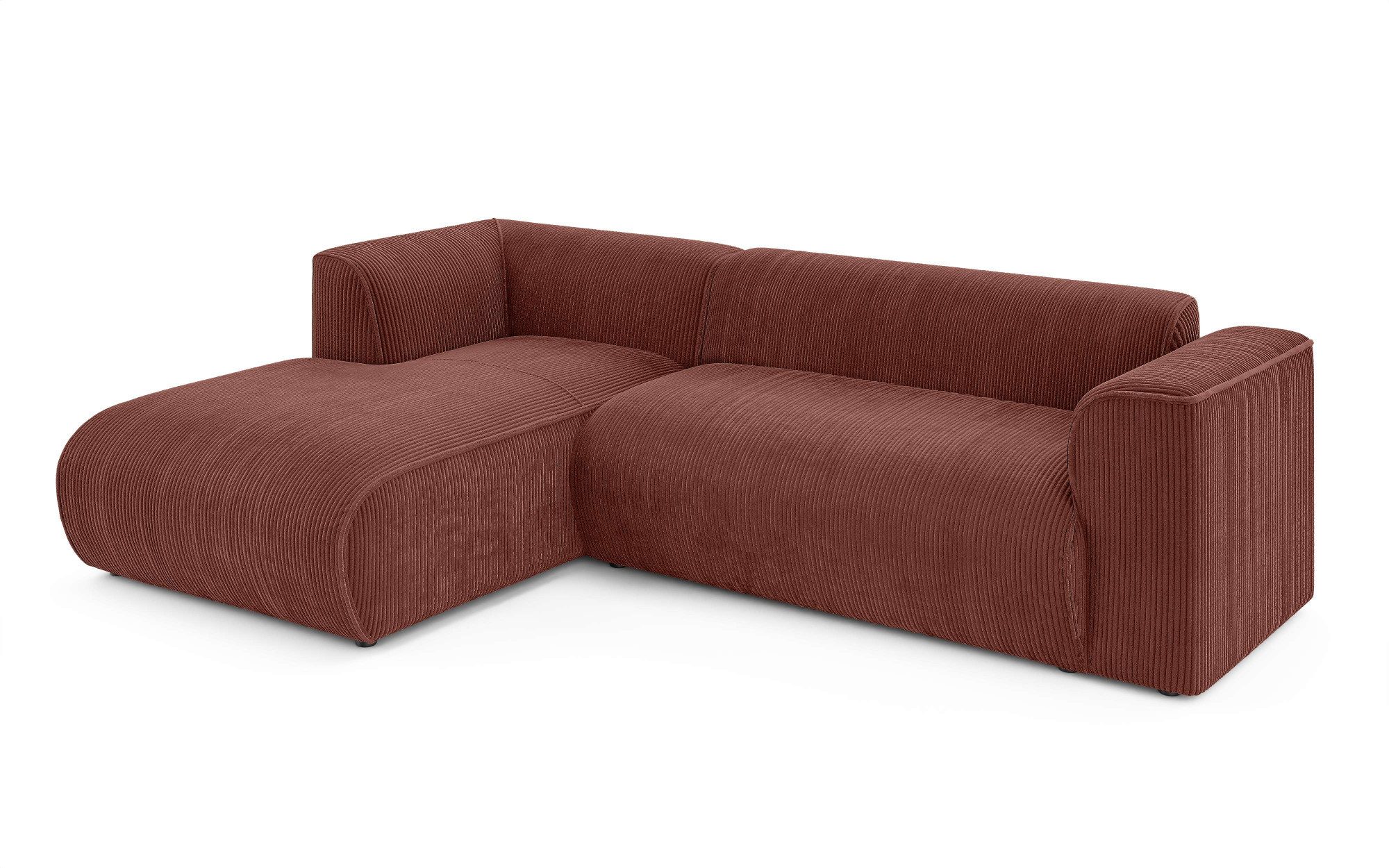 INOSIGN Hoekbank MERID L-vorm (257 cm), tijdloos & stijlvol ontwerp Uitgebreid gepolsterd, in cord, chenille en structuur