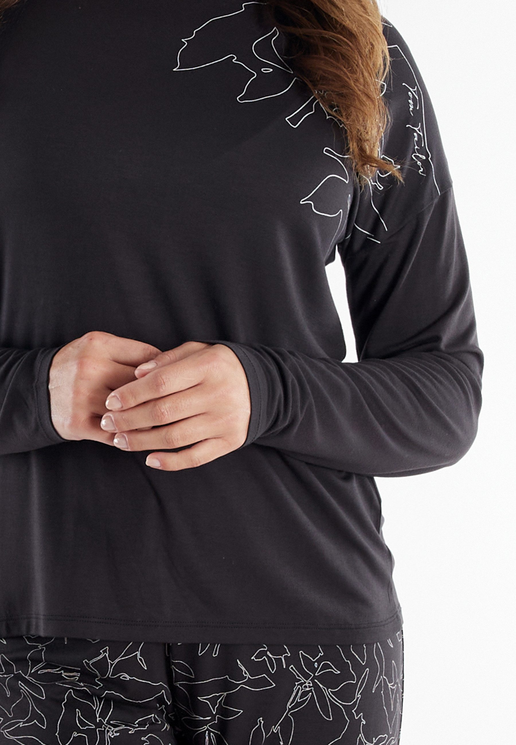 Tom Tailor Pyjama Xanthi met lange mouwen, ronde hals (2-delig)
