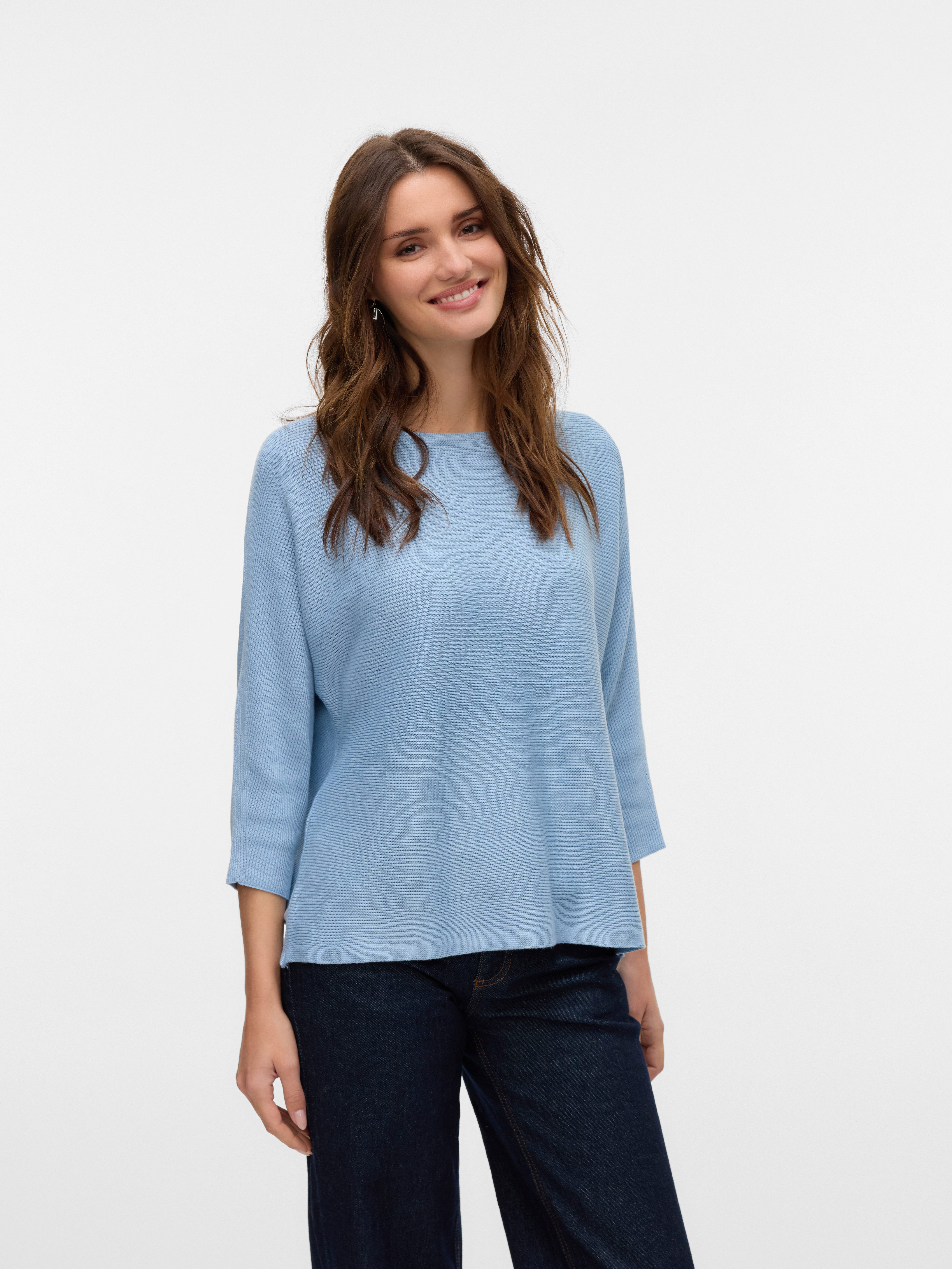 Vero Moda Trui met 3/4-mouwen VMNORA 3/4 BOATNECK BLOUSE NOOS