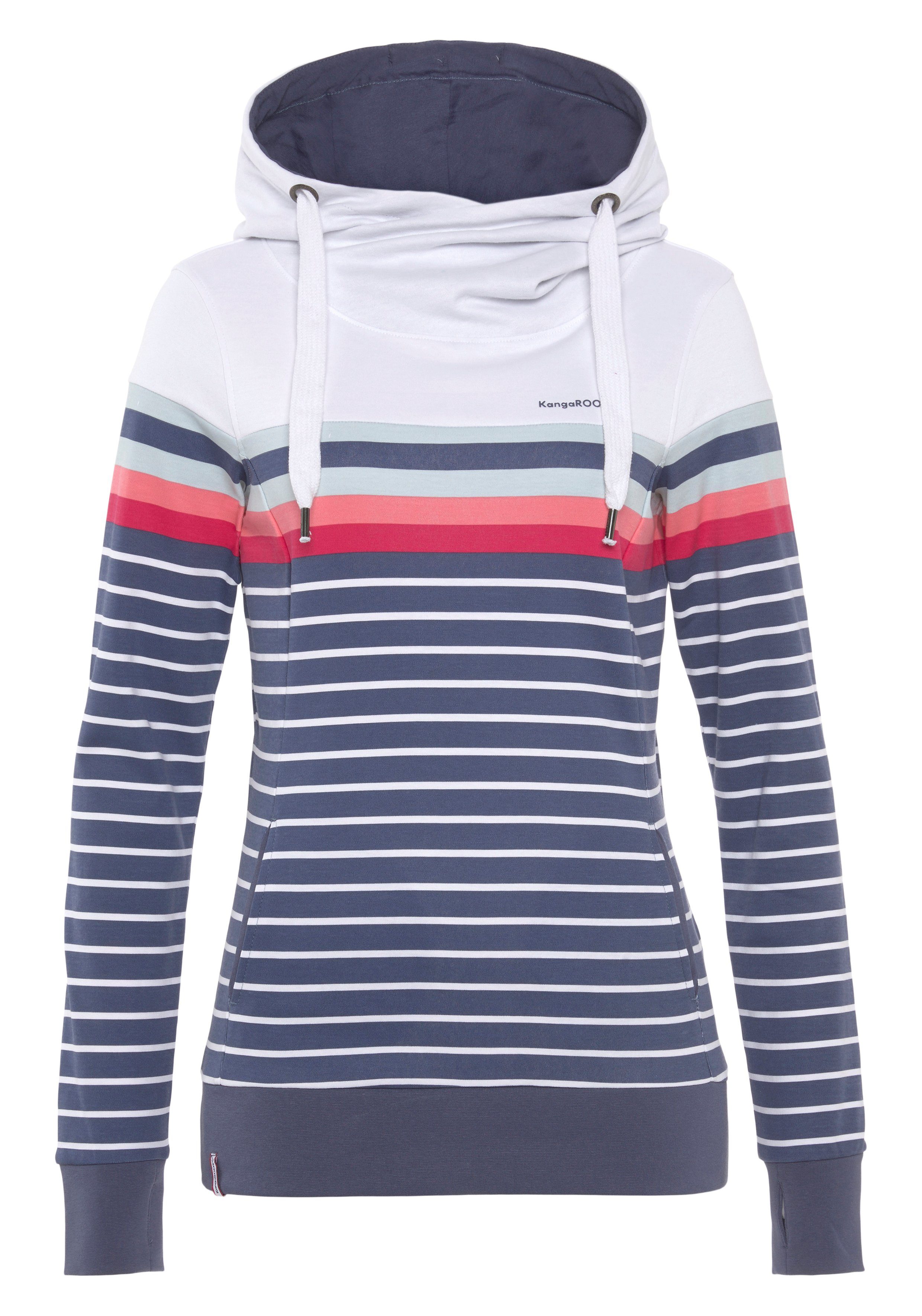 KangaROOS Hoodie Lange mouwen met duimgaten, comfortabel gesneden en heupbedekkend