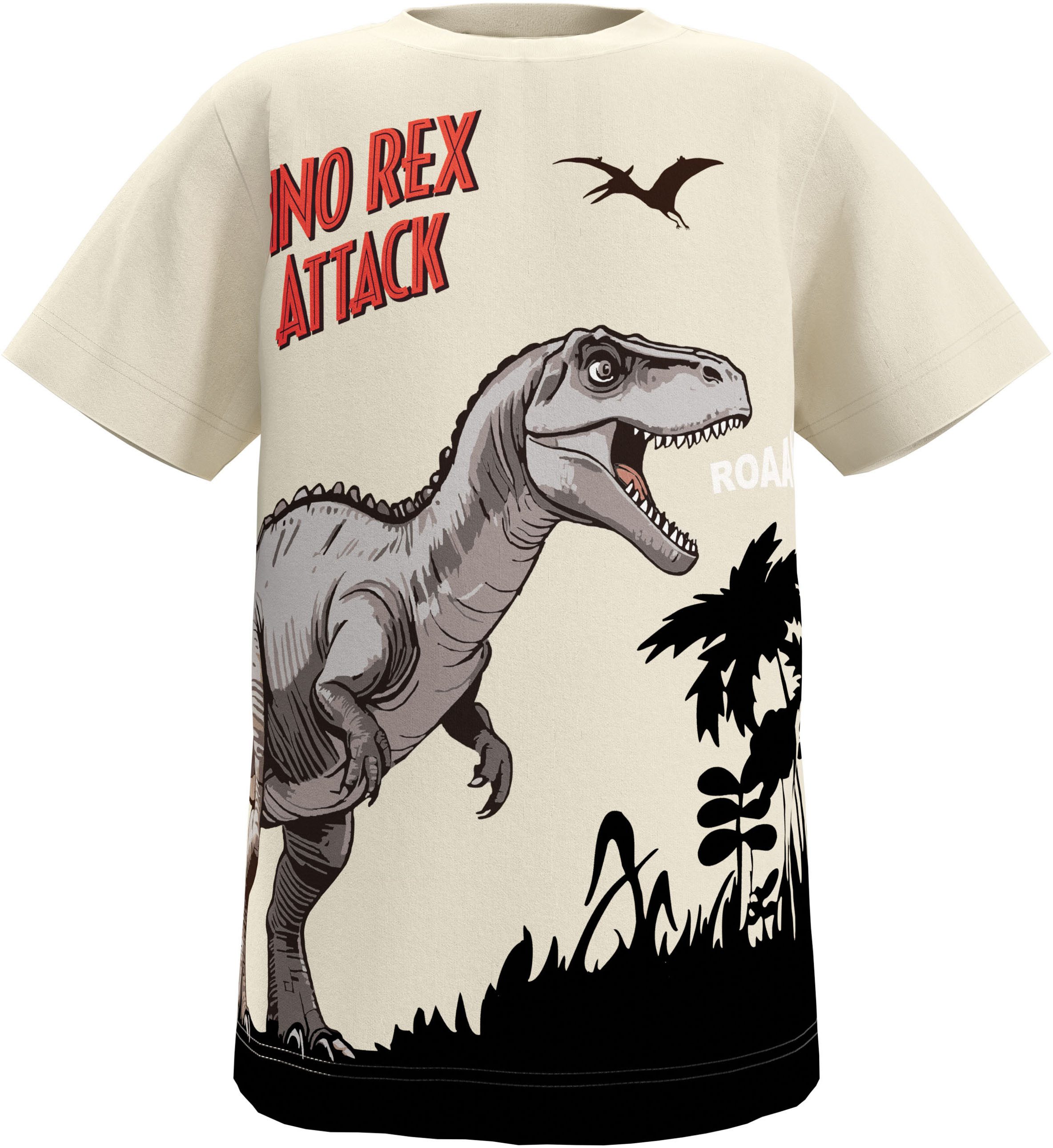 KIDSWORLD T-shirt Druk: DINO REX AANVAL