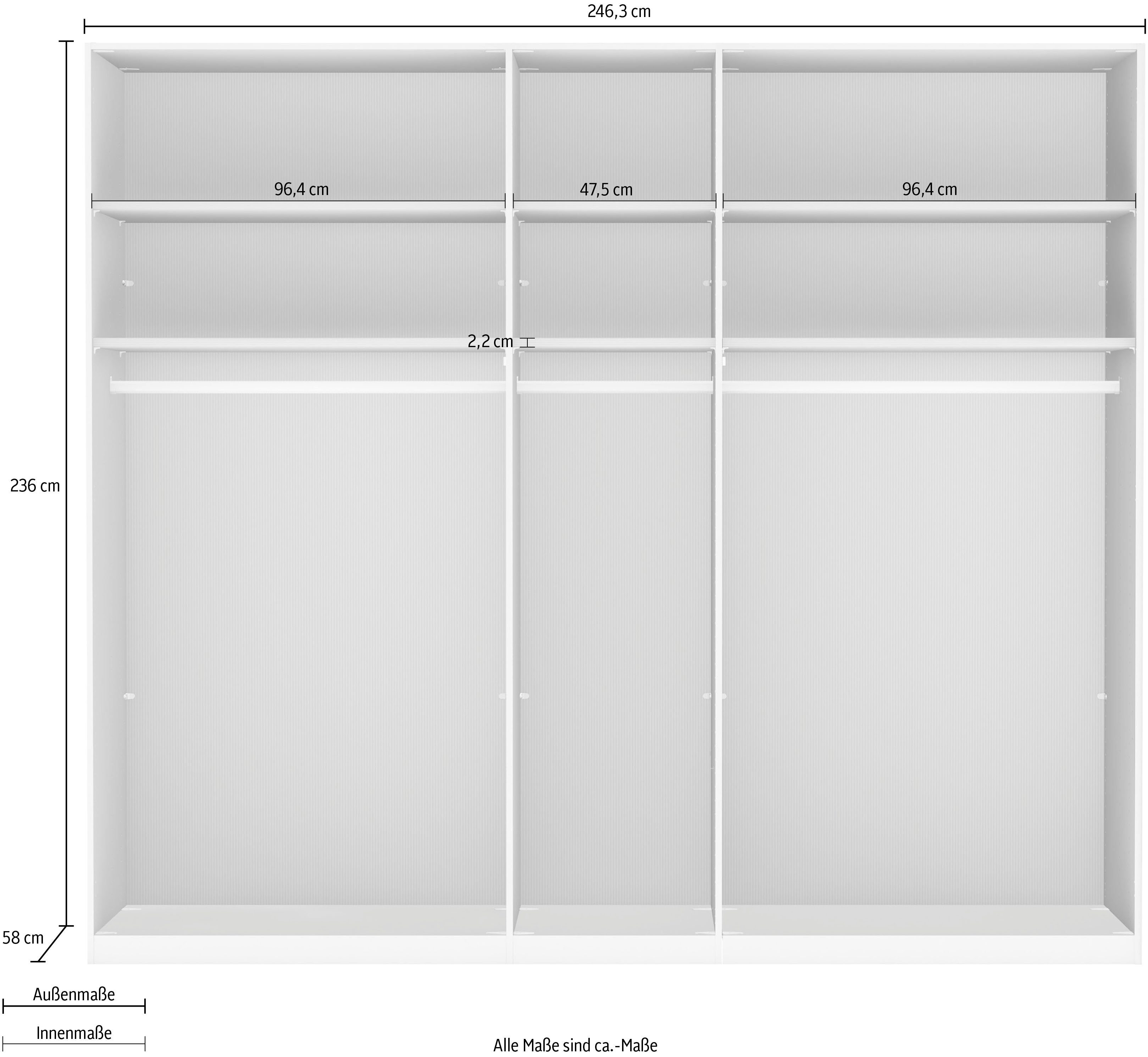 WIEMANN Draaideurkast Monaco, Kledingkast, Kast, Linnenkast, met elegant glazen front