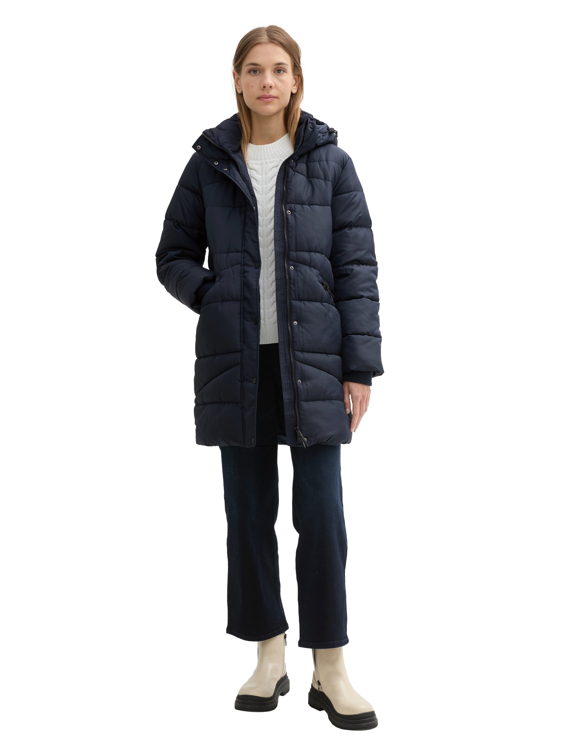 Tom Tailor Denim Gewatteerde jas met een capuchon