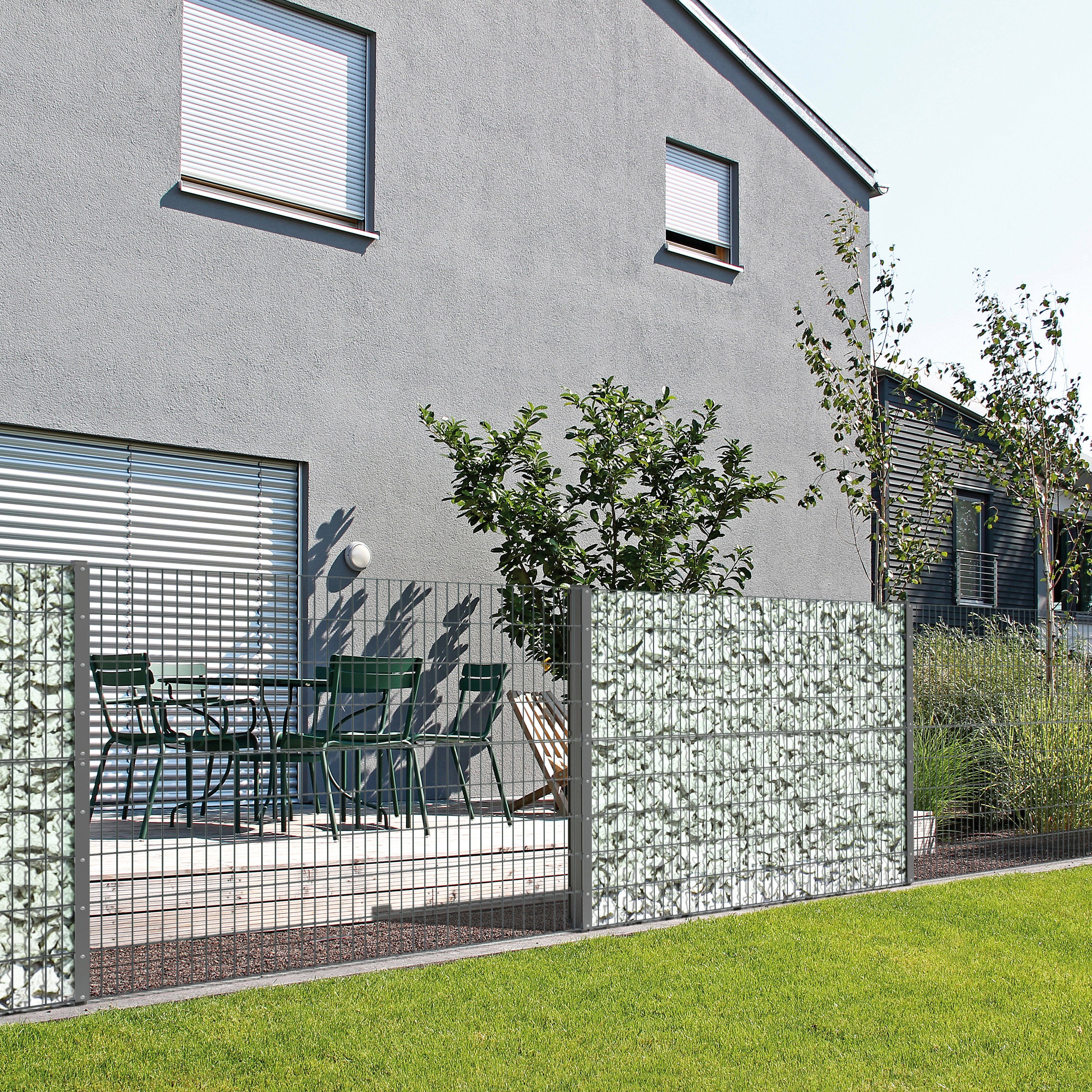 GAH Alberts Schanskorf Gabionen-basisset Step² antraciet, hoogte: 100 en 18 cm, breedte: 2m, om in beton te verankeren (set)