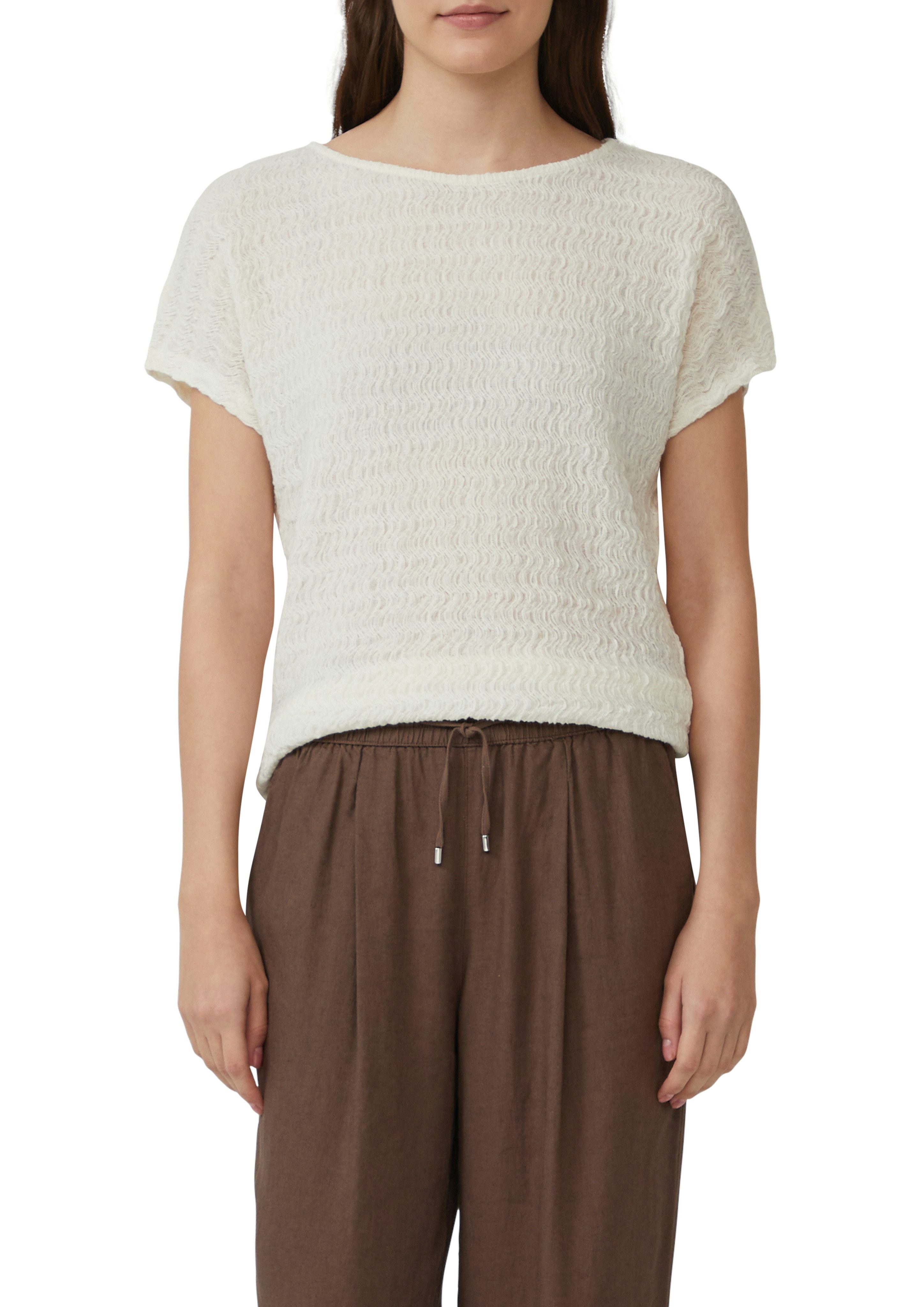 s.Oliver T-shirt in structuuroptica dames t-shirts maat 46 wit