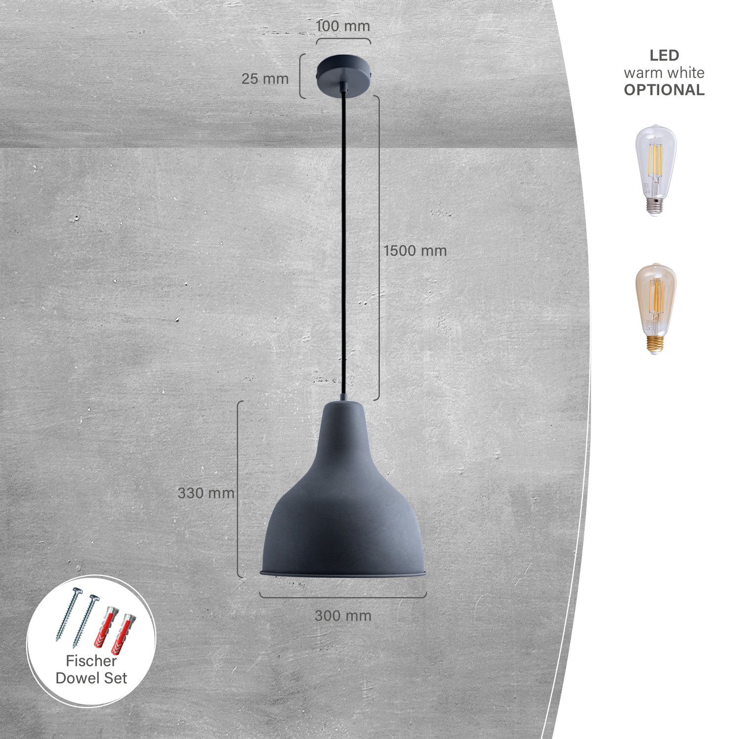 Paco Home Hanglamp Charlie Hanglamp eetkamer keukenlamp hangend Eettafellamp E27