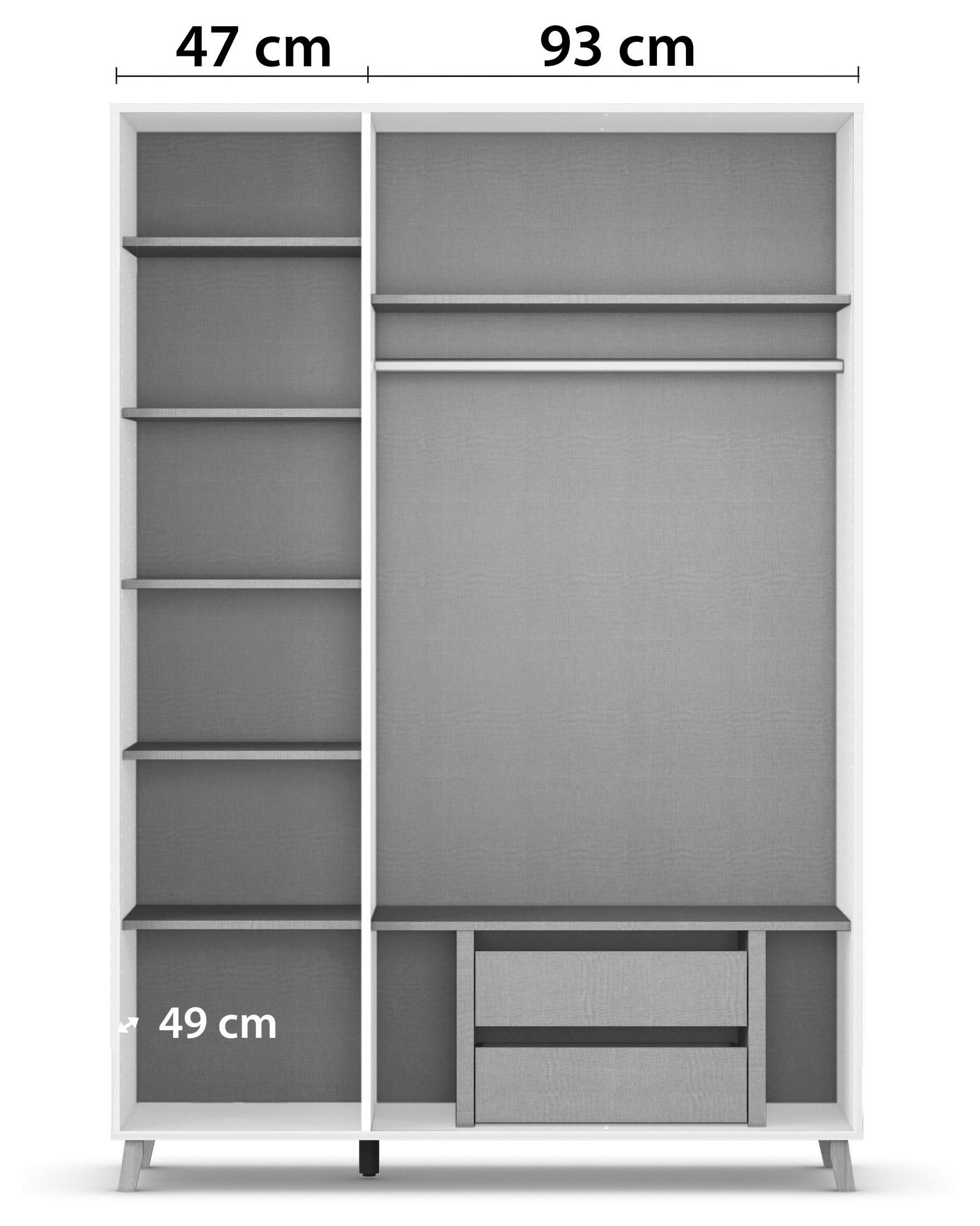 rauch Draaideurkast Kledingkast kast garderobe waskast SHINJO Grepen en voeten van massief hout, veel opbergruimte MADE IN GERMANY