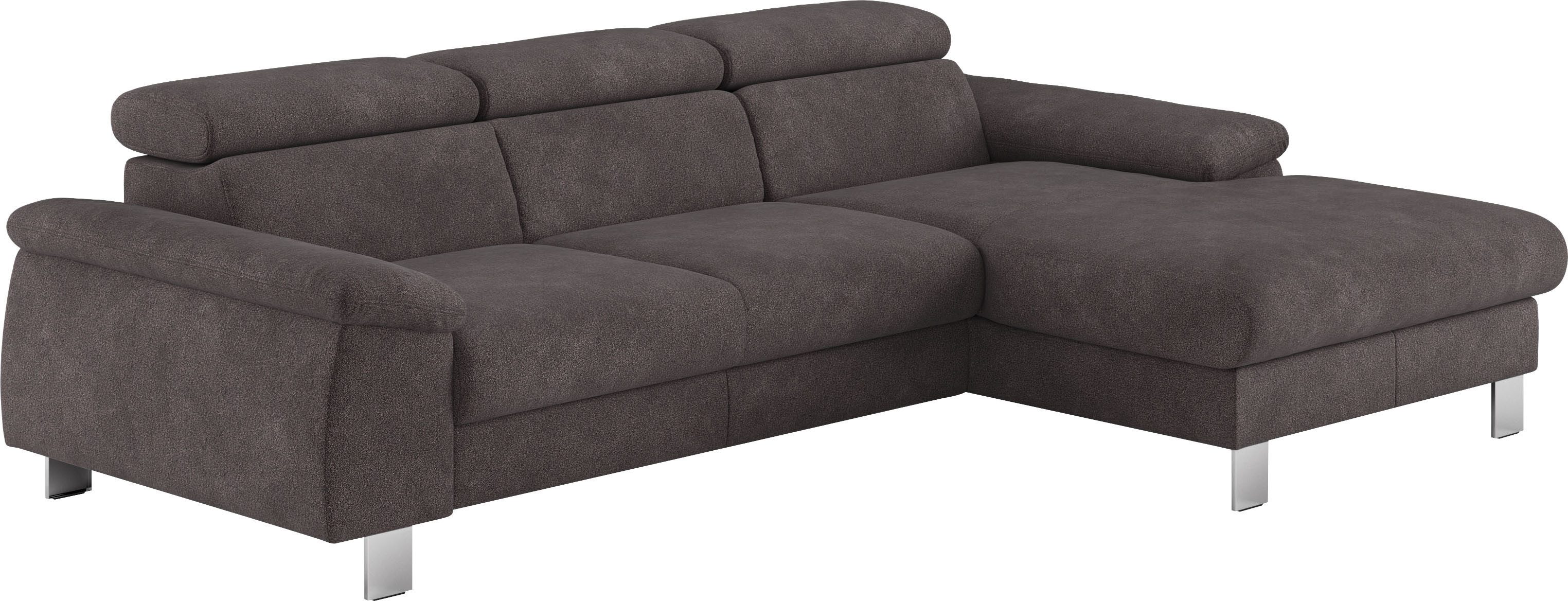 COTTA Hoekbank Komaris L-vorm met hoofdeindeverstelling keuze met bedfunctie, bedlade & verlichting