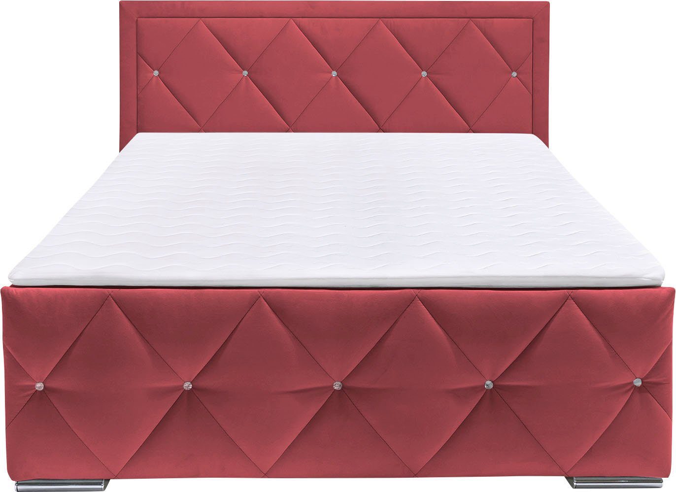 Leonique Boxspring Alfie, bestseller! Inclusief bedlade & topper Optioneel met knoopstiksels of strassstenen, H2, H3 en H4 verkrijgbaar