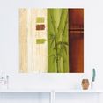 artland artprint bamboe i in vele afmetingen  productsoorten - artprint van aluminium - artprint voor buiten, artprint op linnen, poster, muursticker - wandfolie ook geschikt voor de badkamer (1 stuk) beige