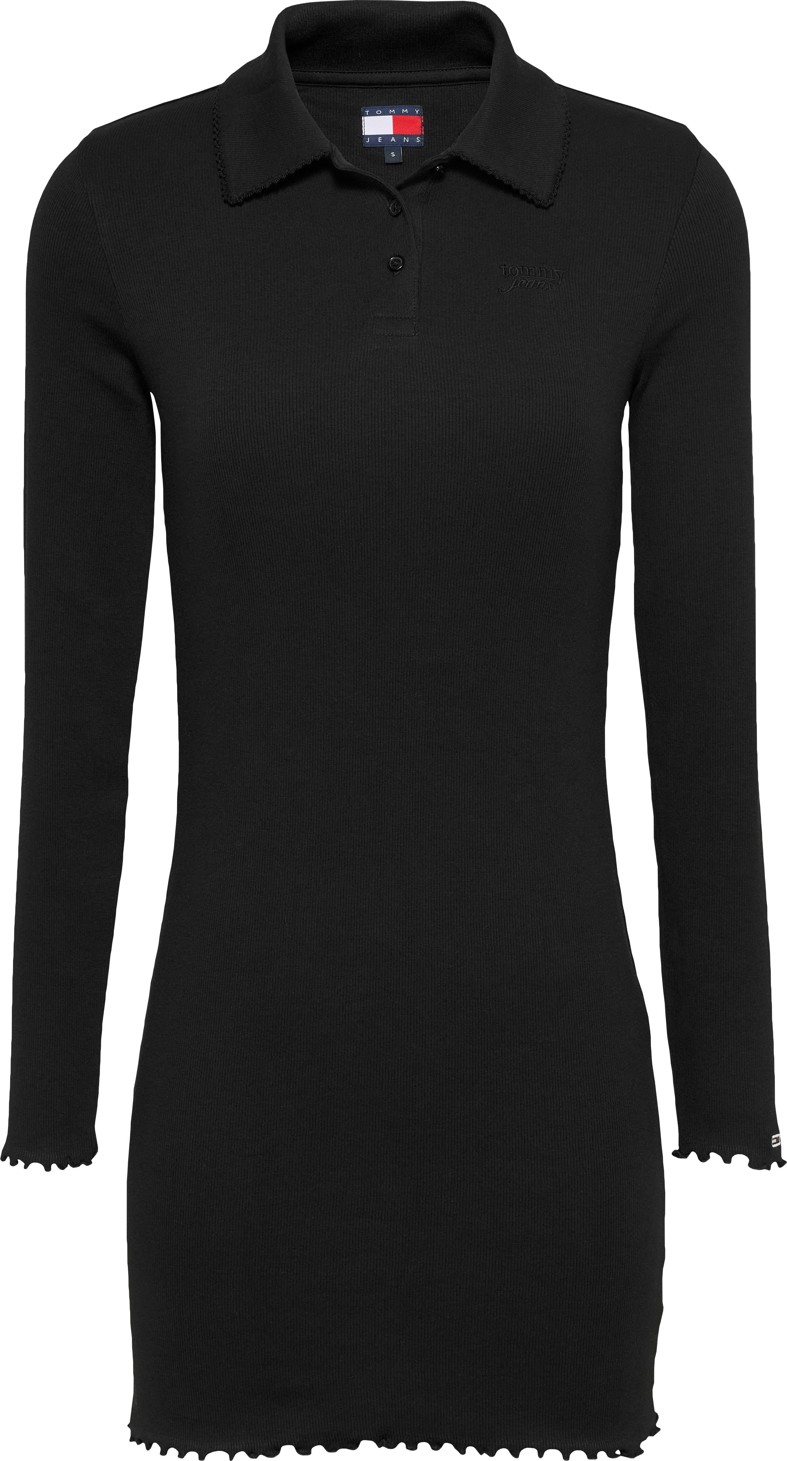 TOMMY JEANS Polojurk TJW LS SCALLOP RIB POLO DRESS