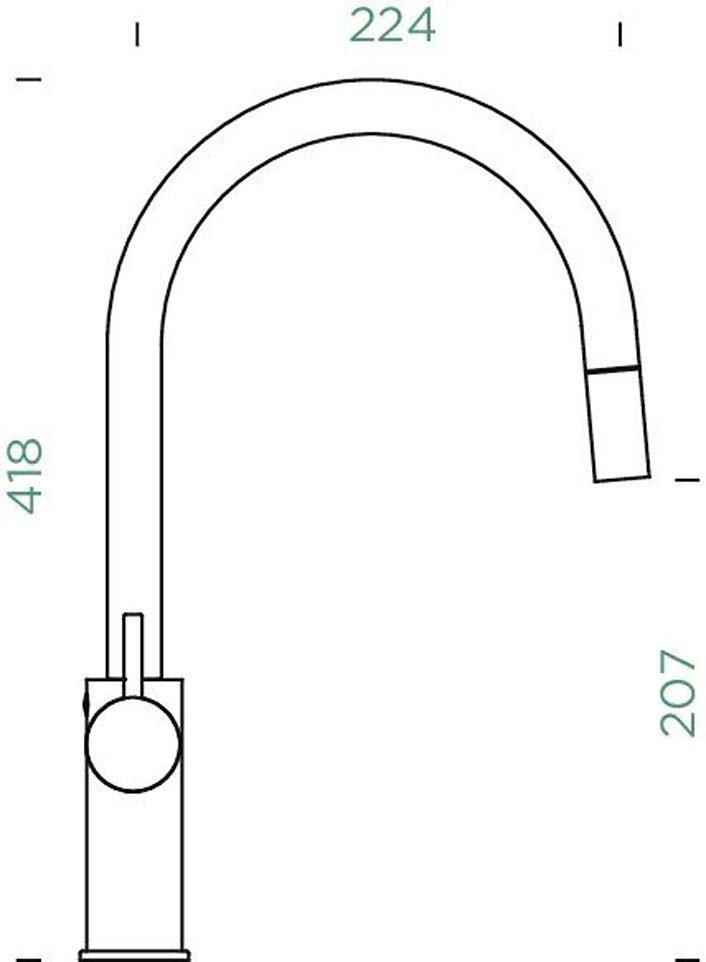 Schock Keukenkraan HEKATE SB uitschuifbaar, temperatuurbegrenzer, waterbesparende functie, terugstroombegrenzer, 180°