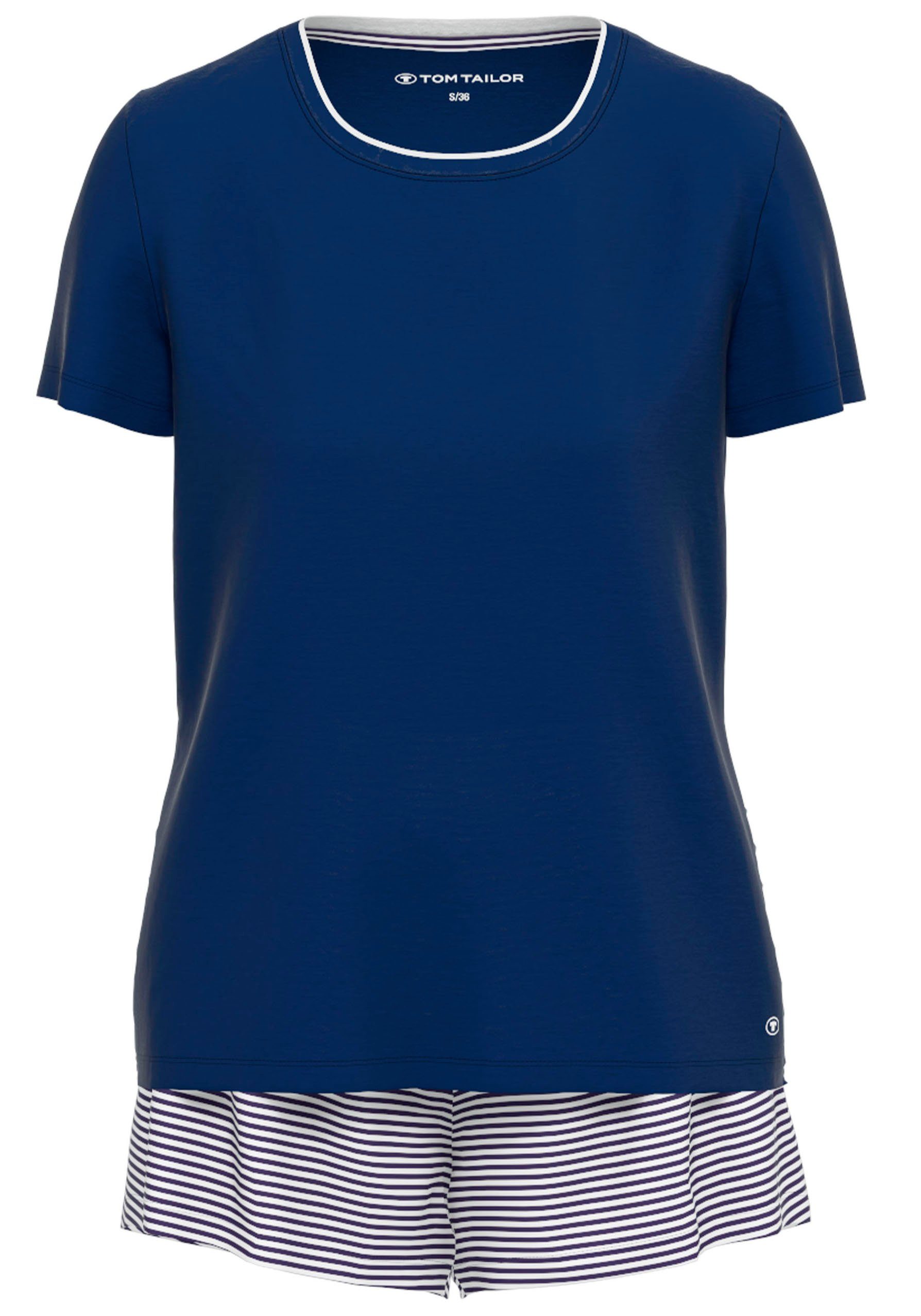 Tom Tailor Shortama Florence met los shirt en shorts (2-delig)