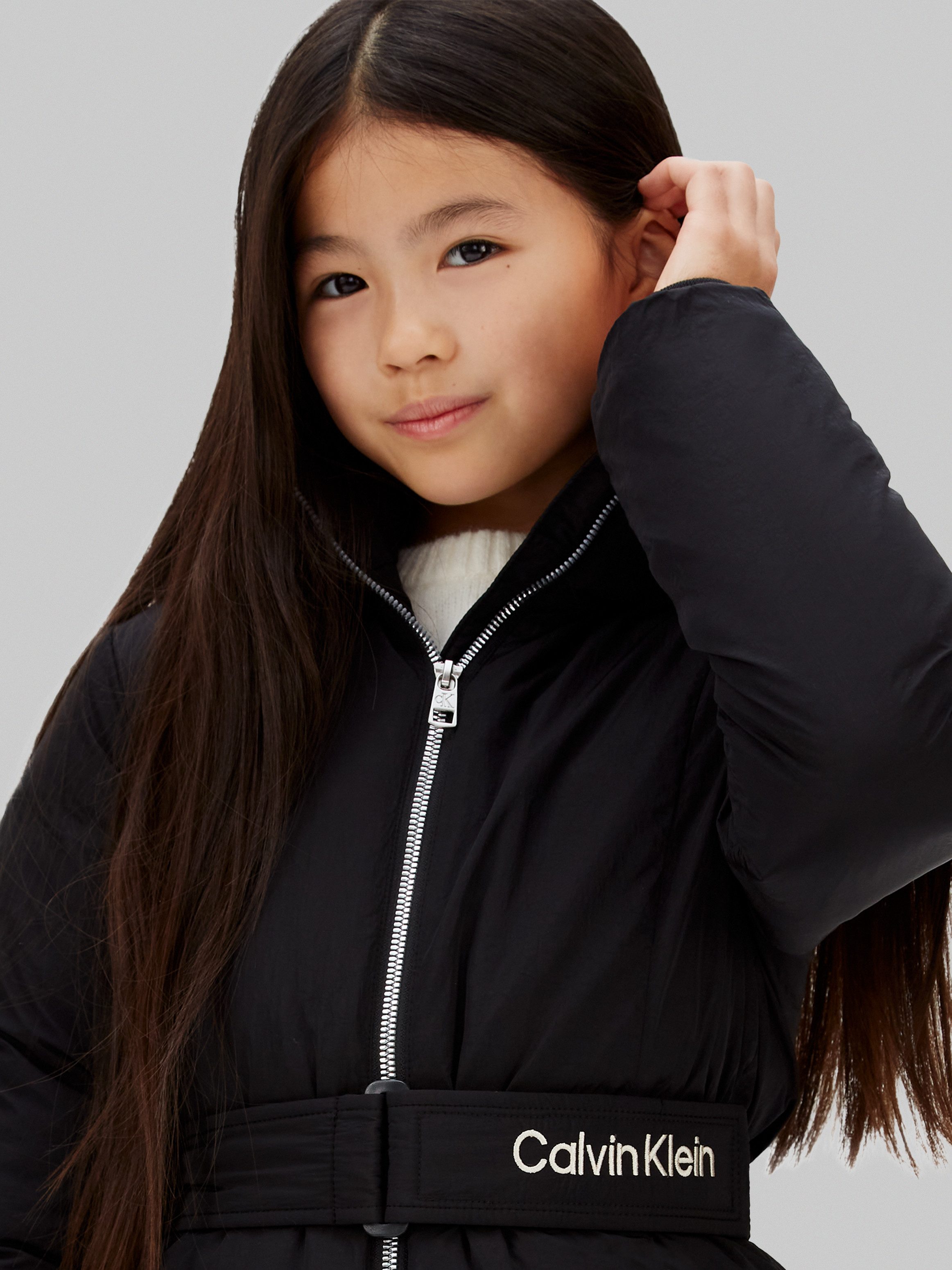 Calvin Klein Gewatteerde jas CLASSIC BELTED COAT voor kinderen tot 16 jaar, met riem