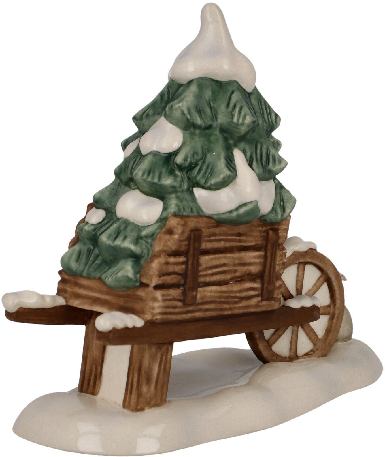 Goebel Verzamelfiguur Winters bos, kerstversiering Steengoed, figuur - Kruiwagen