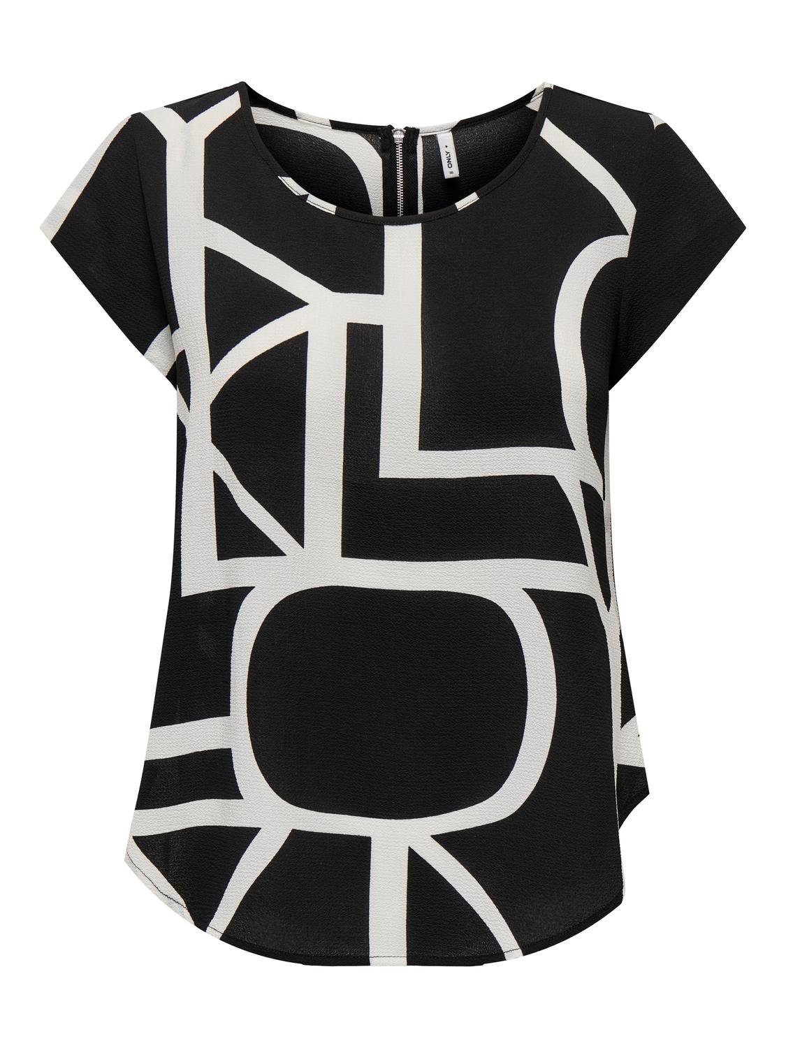Only Shirtblouse ONLVIC S/S AOP TOP NOOS PTM