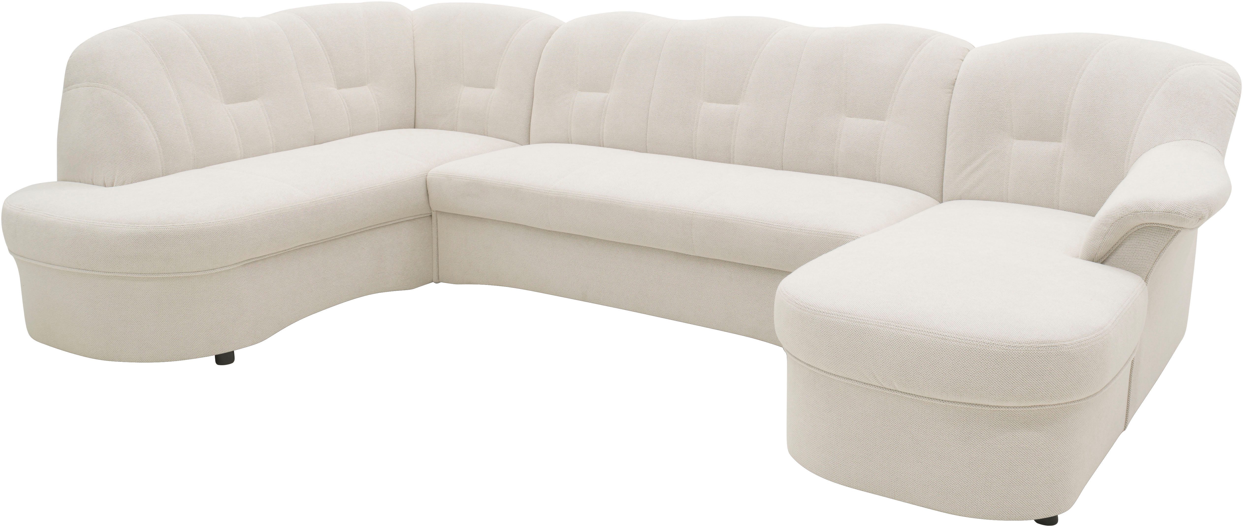 DOMO collection Zithoek Flores ook in leren bekleding, B/D/H: 293/180/86 cm, U-vorm (3 stuks)