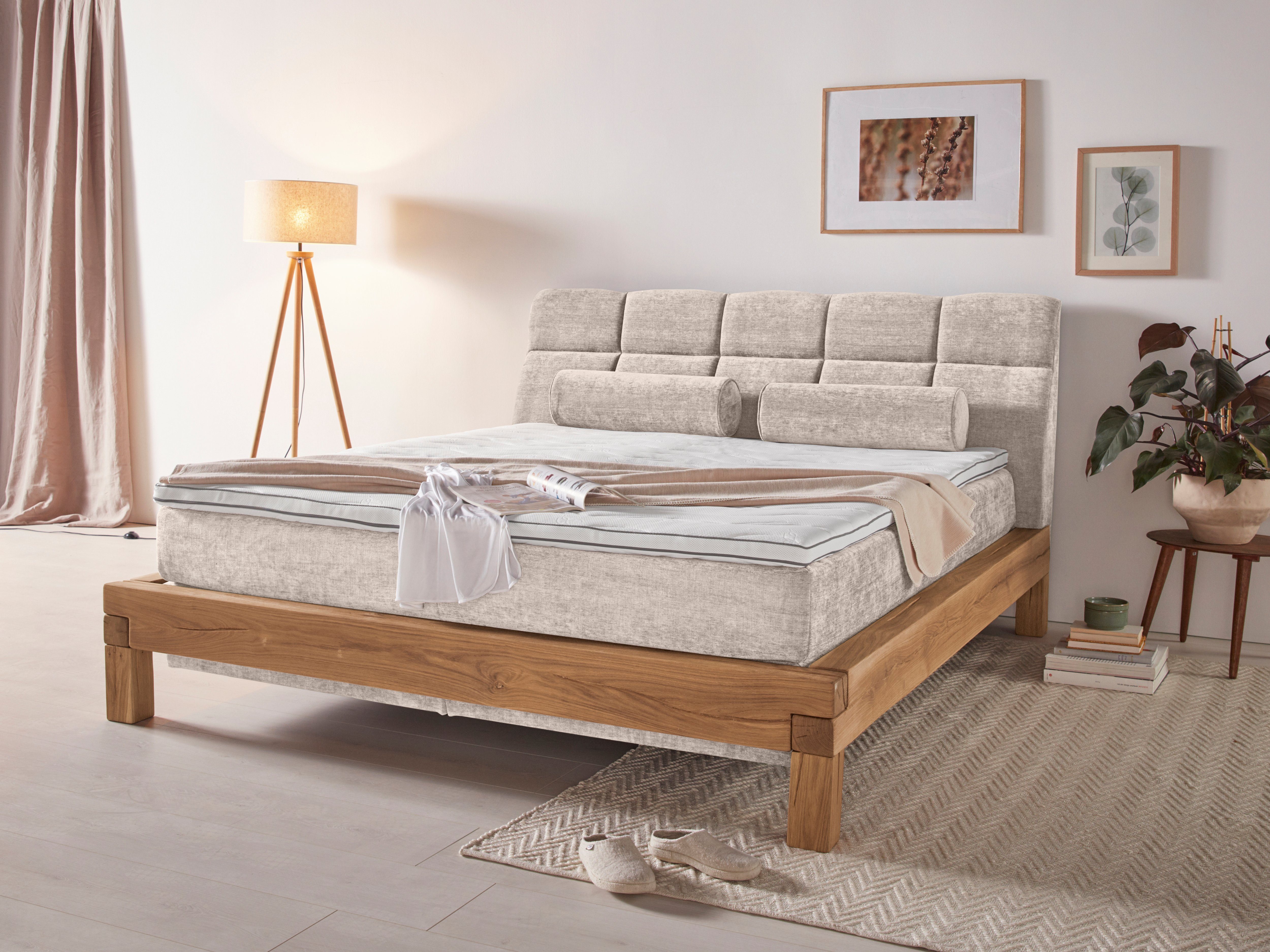 Home affaire Boxspring Villads Ligoppervlak: 180x200 cm, inside-boxspringonderbouw, gerecyclede stoffen