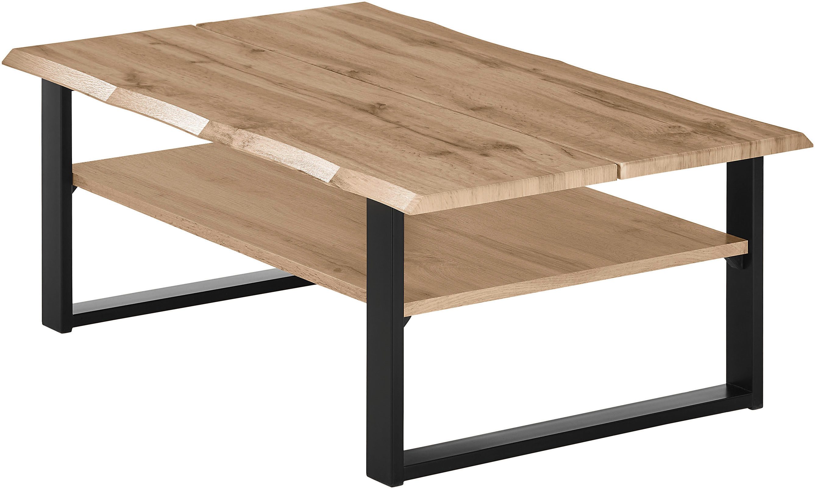 OTTO Stolkom Salontafel Venice salontafel met boomrand, BxHxD 107x40x66 cm Boomrandlook, industriële stijl, 1 opbergplank, Wotan eikenlook salon- &