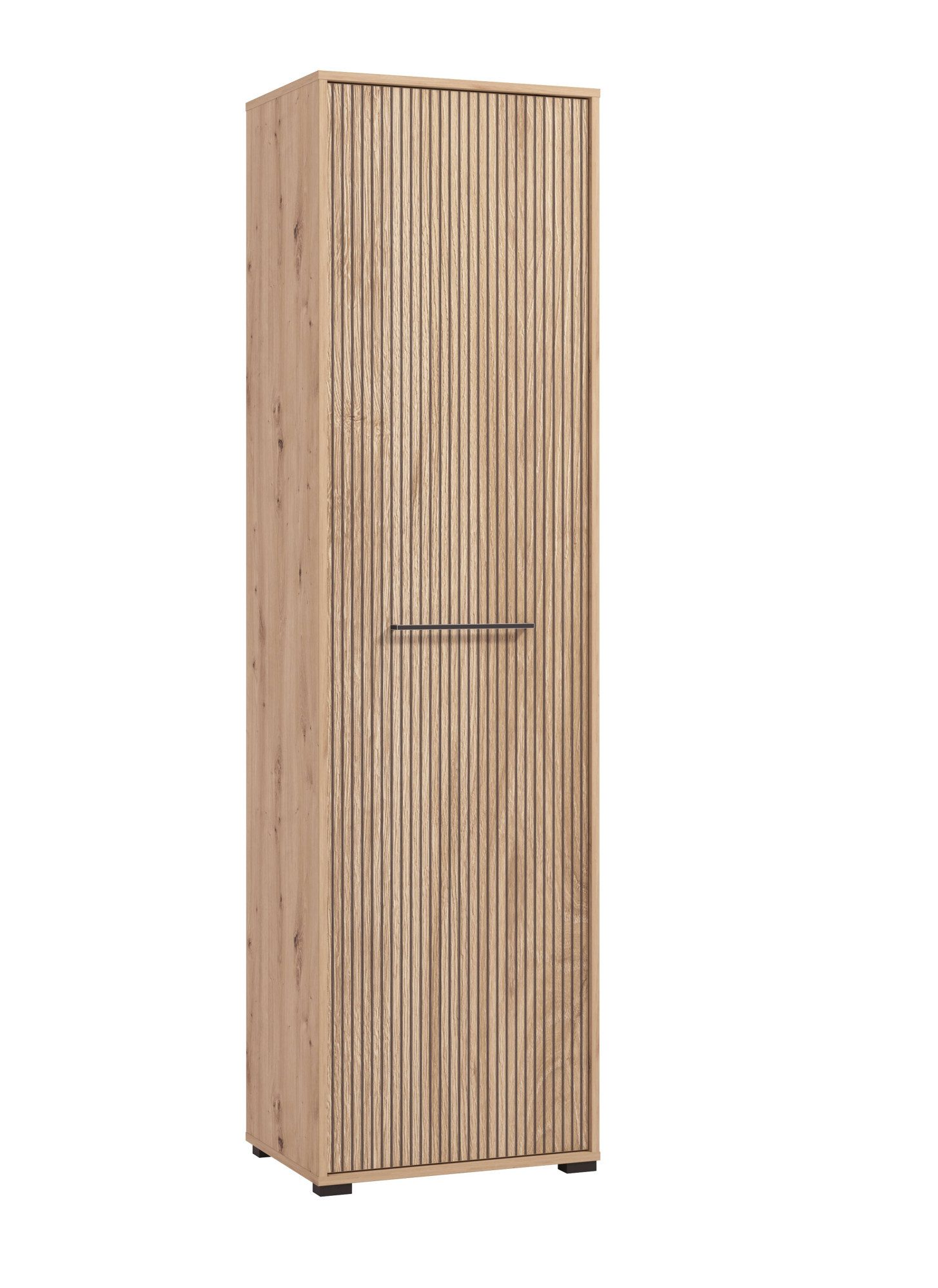 INOSIGN Kledingkast Landes kledingkast, opbergkast, hal kast, hoogte 198 cm Fronten in artisan eik met strepen, met een kledingstang