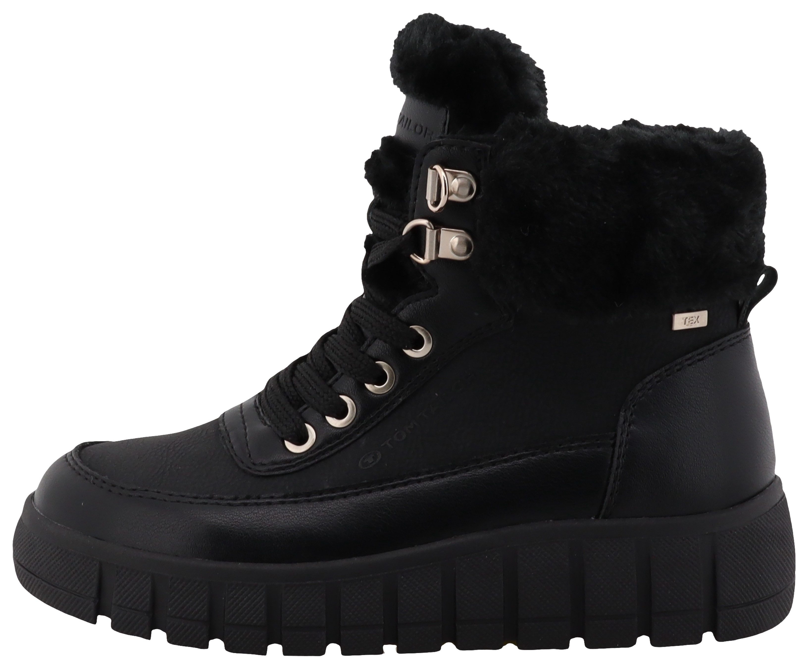 Tom Tailor Winterlaarzen sleehak, winterenkellaarsjes, veterschoenen, goudkleurige ogen