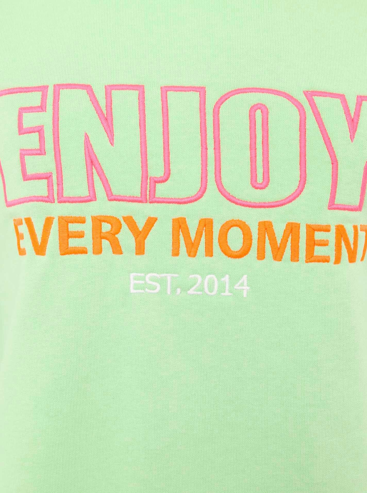 Zwillingsherz Sweatshirt Enjoy met used-look randen en borduursel