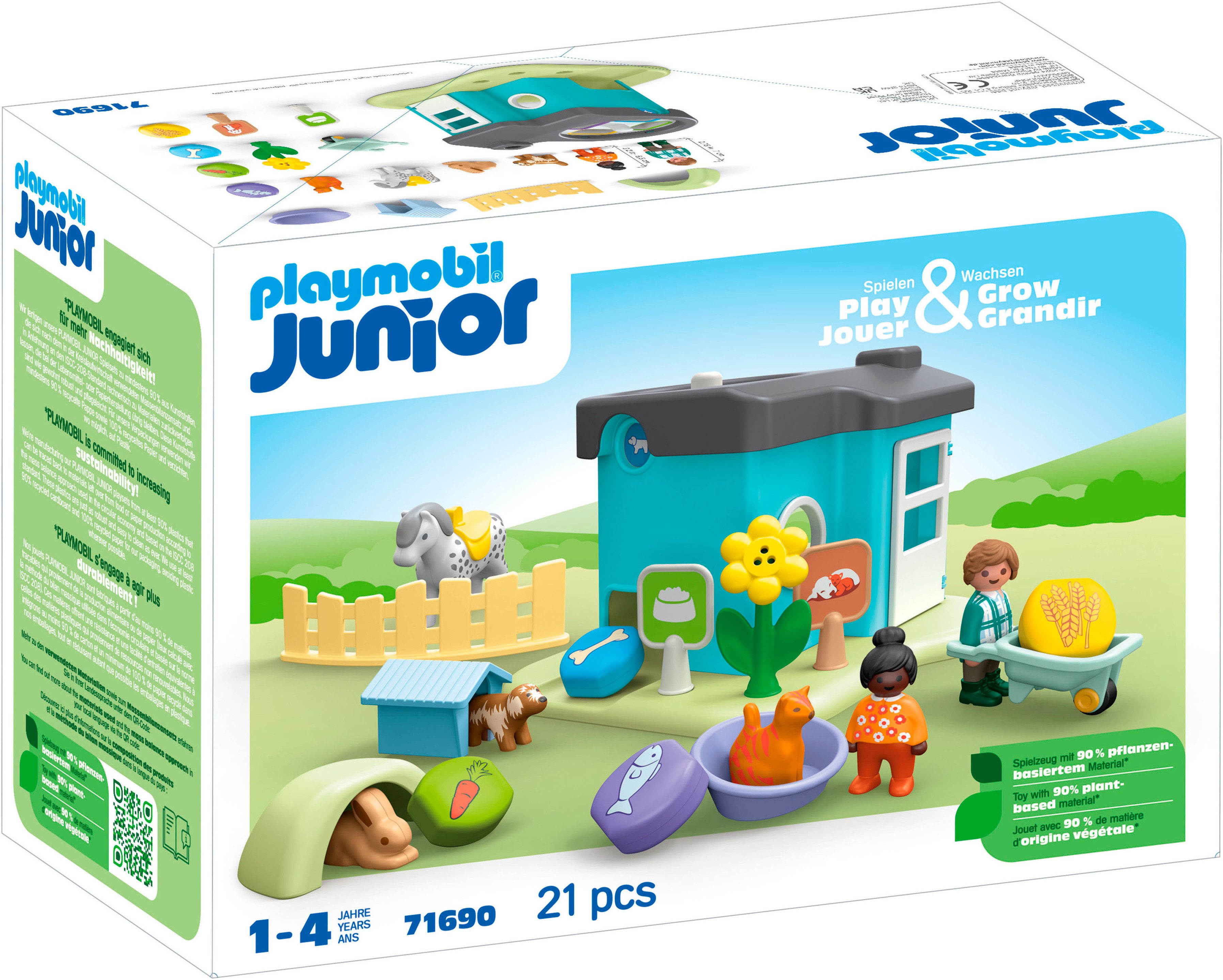 Playmobil® Constructie-speelset Dierenpension met voederautomaat (71690), JUNIOR (21-delig)