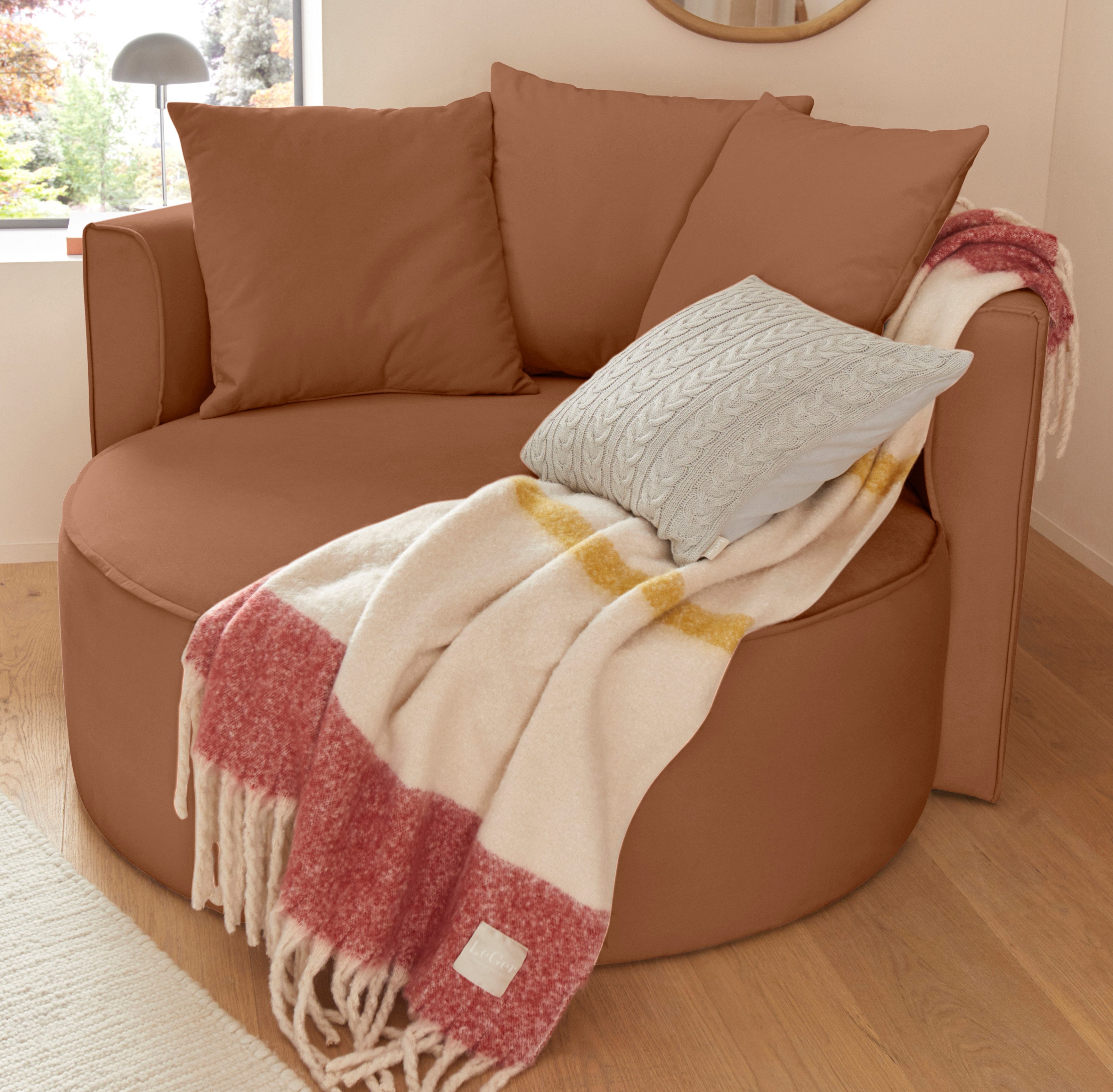 LeGer Home by Lena Gercke XXL-fauteuil Isalie, leesstoel, loveseat, inclusief sierkussens