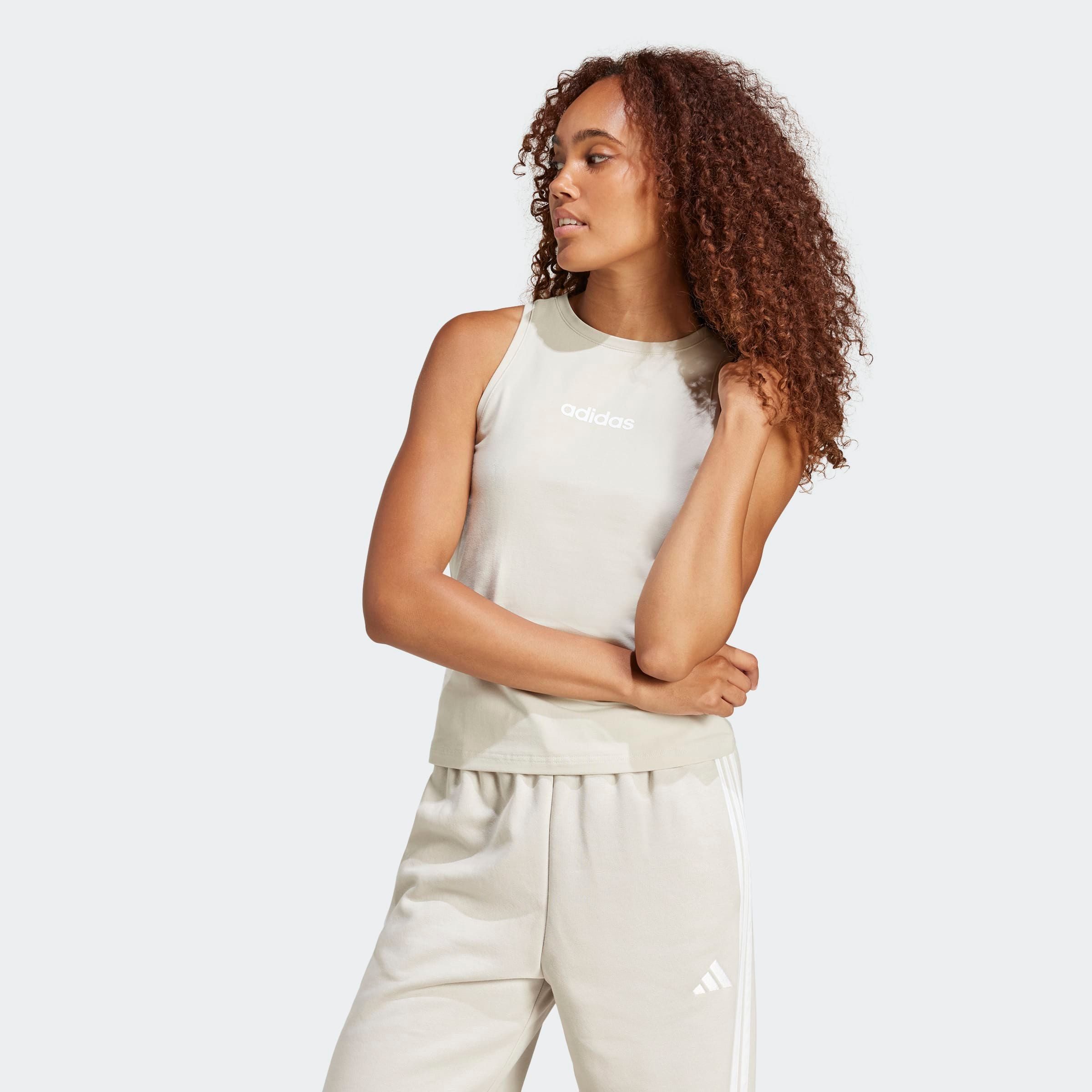 adidas Sportswear Tanktop W LIN SJ TK dames tanktops maat S grijs