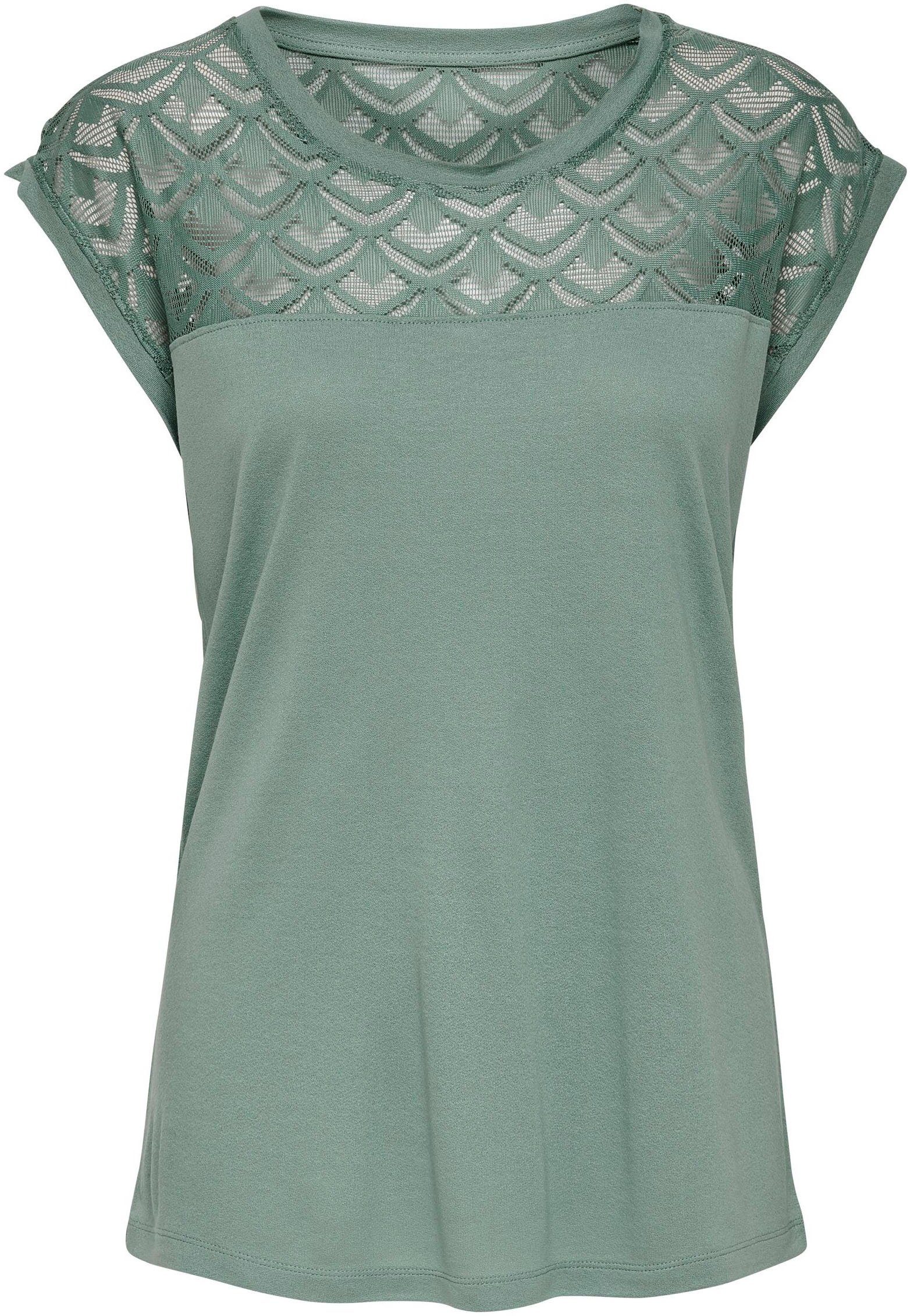 Only Kanten shirt ONLNICOLE LIFE S/S MIX TOP JRS NOOS
