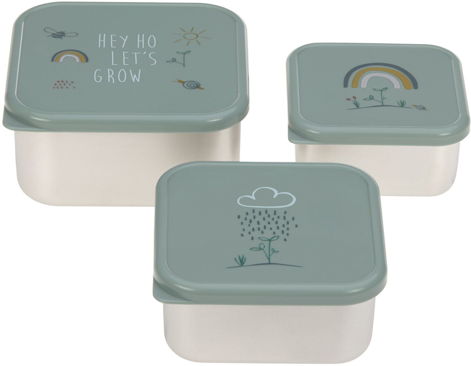 Lässig Lunchbox Garden explorer, green (set, 3-delig)