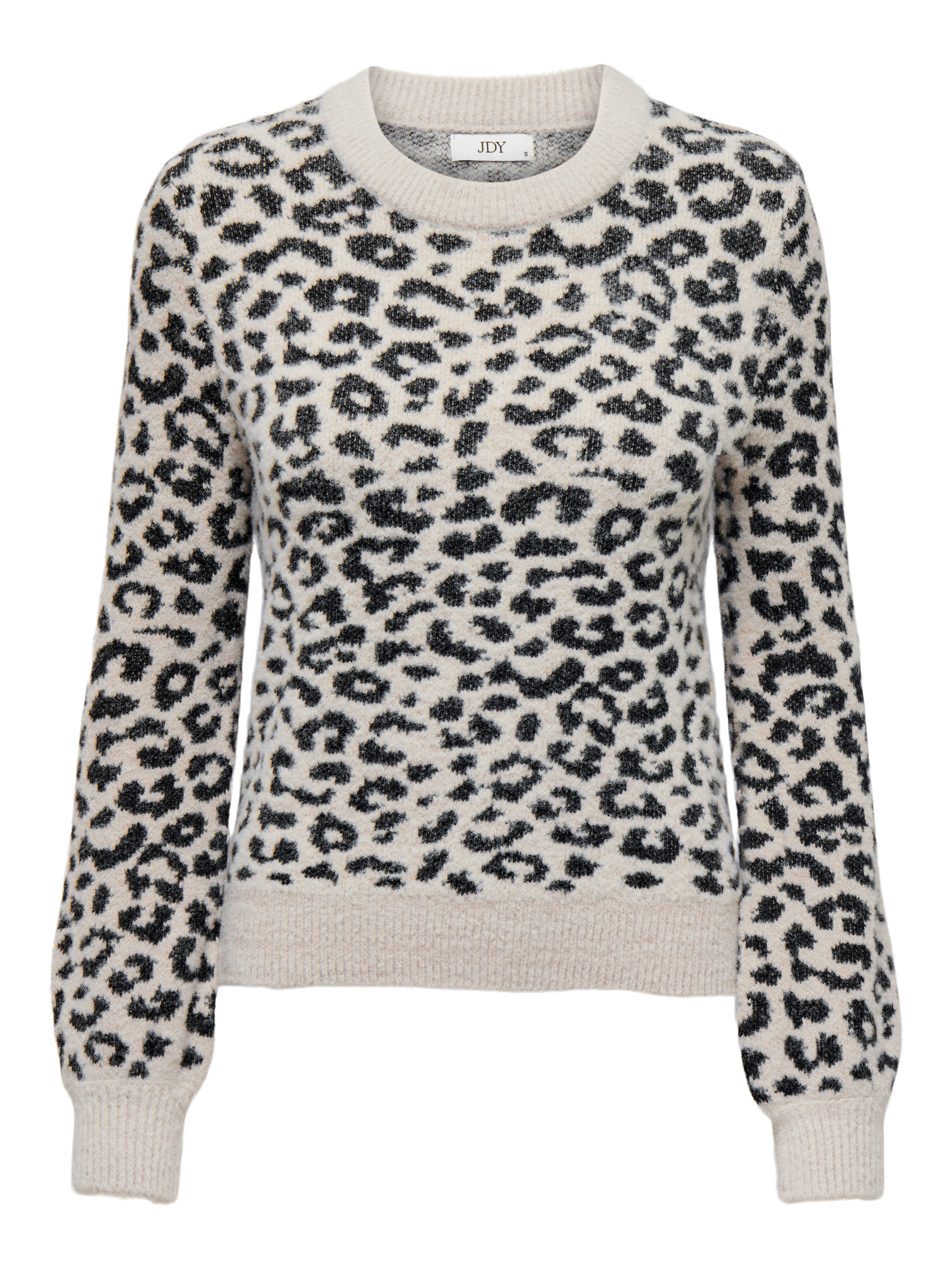 JDY Gebreide trui JDYLORRAINE ANIMAL L/S PULLOVER KNT NOOS