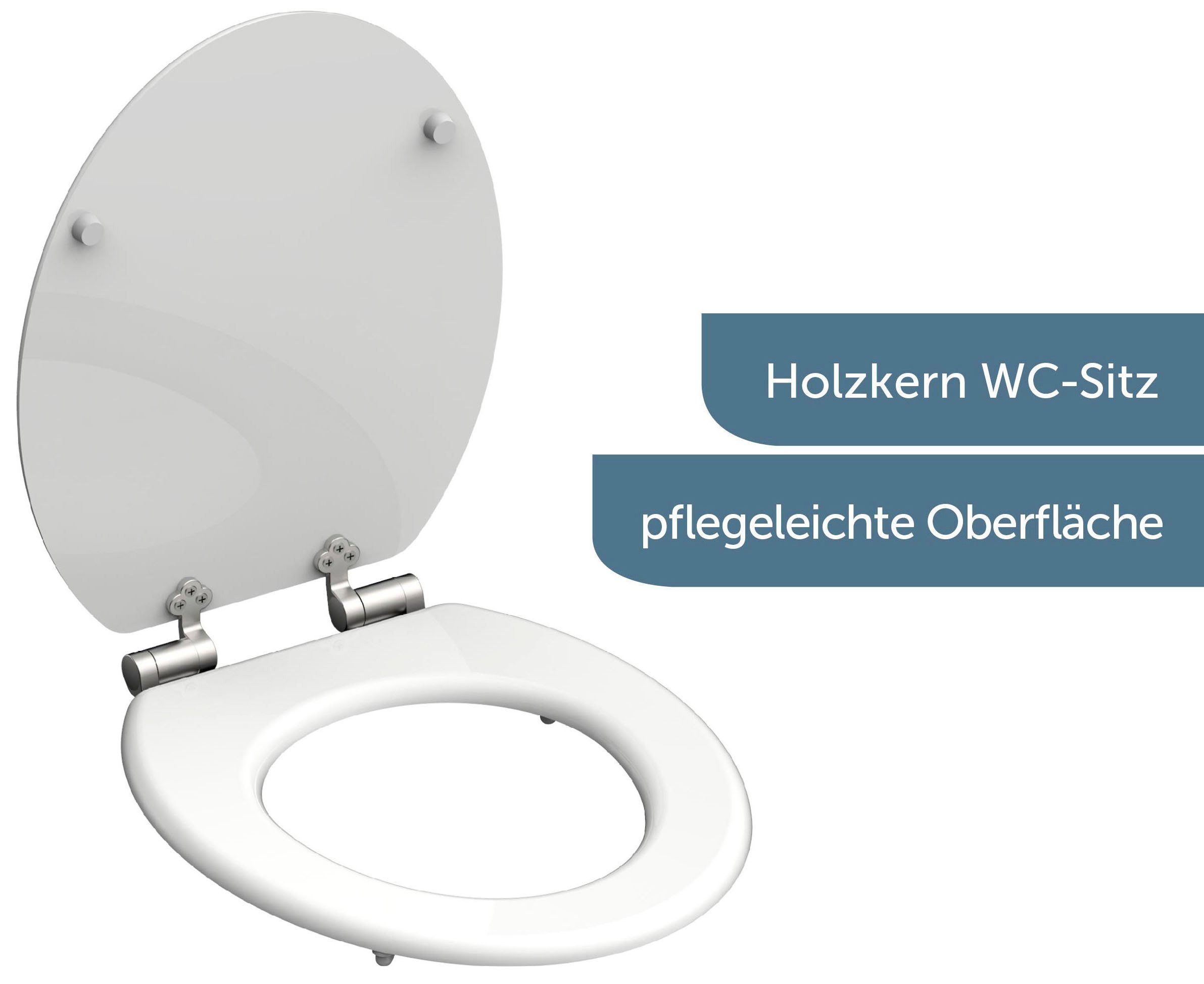 Schütte Toiletzitting White met softclosemechanisme en houten kern, max, belasting van de toiletbril 150 kg