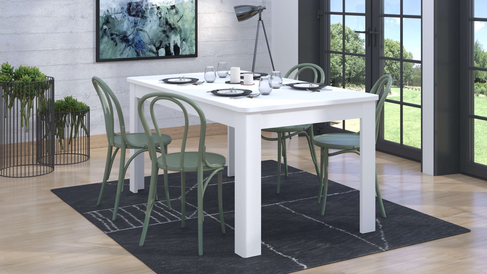 Home affaire Eettafel Jersey, 160 cm uitschuifbaar tafelblad tot 200 cm in verschillende moderne kleuren voor een moderne keuken