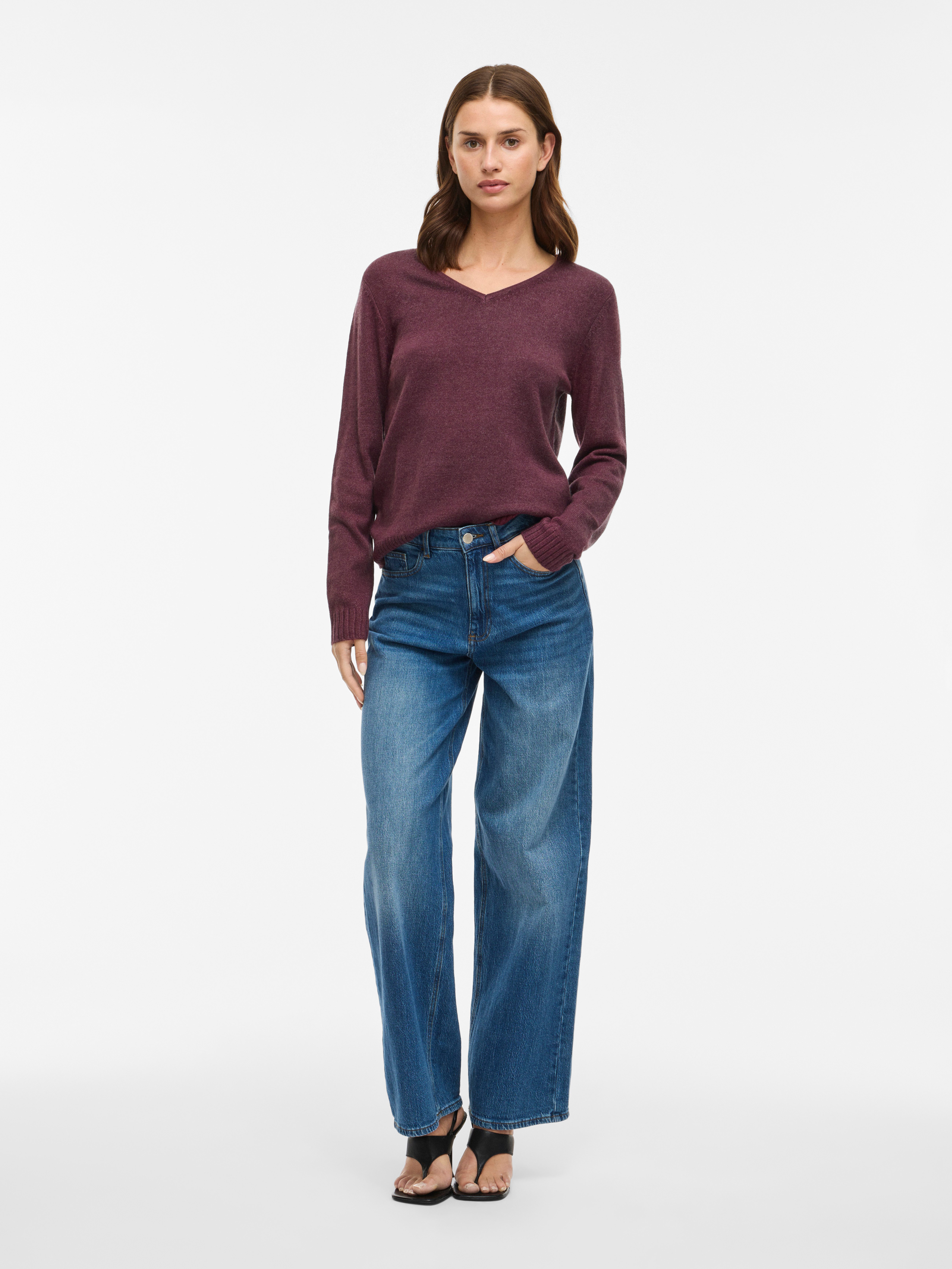 Vila Trui met V-hals VIRIL V-NECK L/S KNIT TOP - NOOS