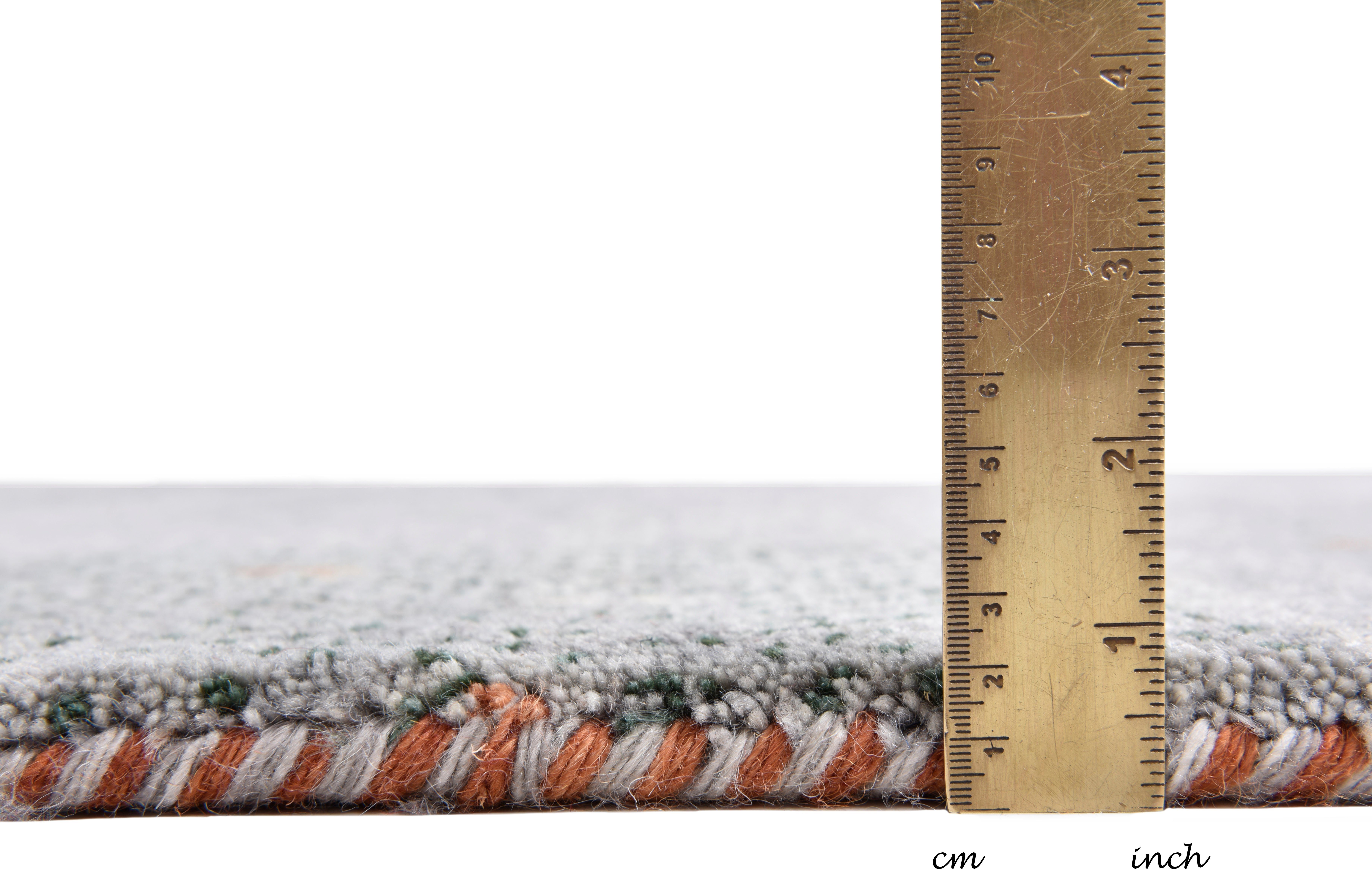 THEKO Wollen kleed Denver 1999 zuivere wol, gabbeh-design, met de hand geknoopt, met randdessin