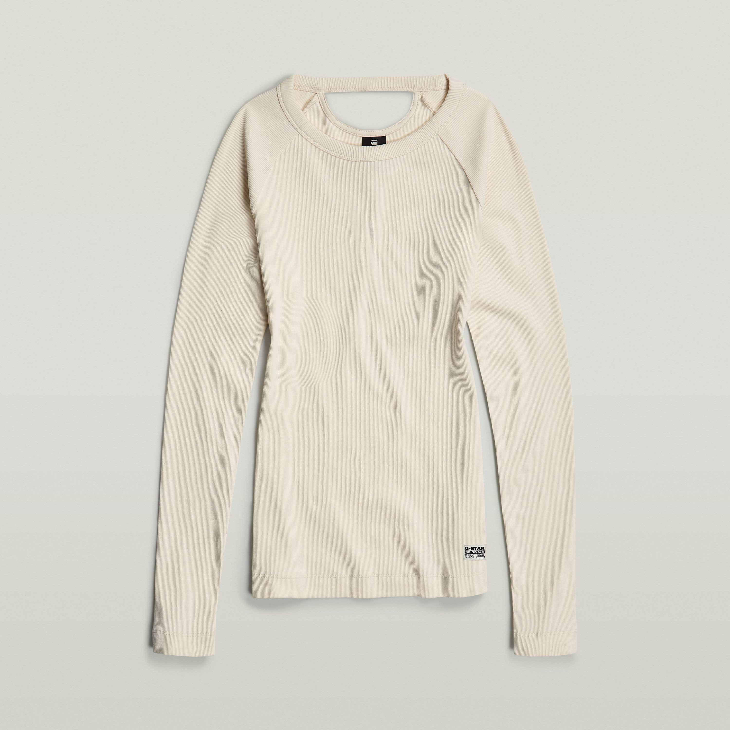 G-Star RAW T-shirt Slim Rib Keyhole met cut-out achter