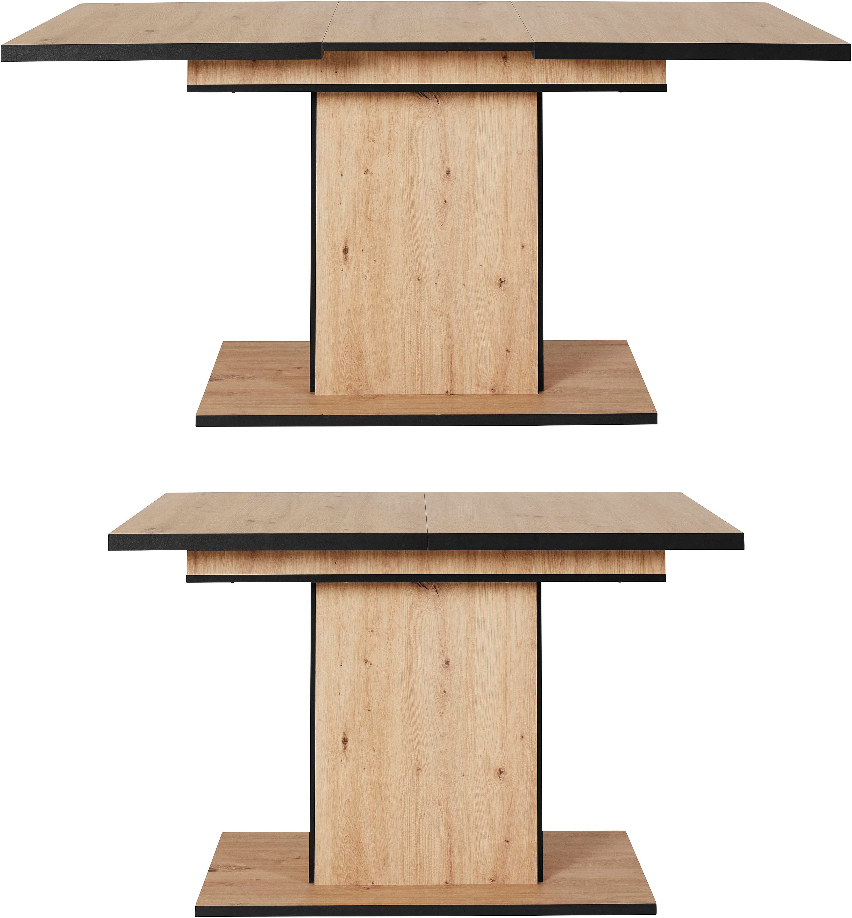 HELA Eettafel Ariana Bestseller, tafel, keukentafel, uitschuiftafel door binnenin geplaatste inlegbladen uittrekbaar 120-160 cm