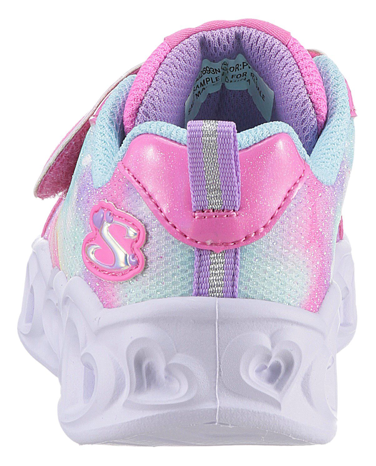 Skechers Kids Babyschoentjes Knipperschoen HEART LIGHTS - LOVIN REFLECTION , blink,-klittenbandschoen met hart-applicatie, maat sjabloon om te downloaden