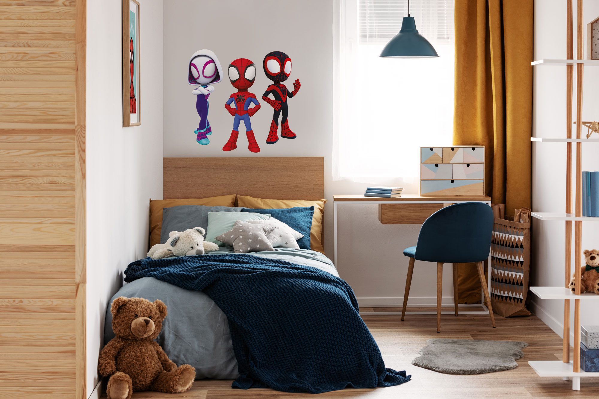 Komar Wandfolie Spidey and His Amazing Friends Trio - afm. 50 x 70 cm (3-delig) wandstickers multicolor