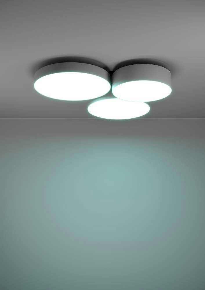 EGLO Plafondlamp BARBANO-Z plafondlamp, grijs wit, ZigBee 3.0, disco-modus, timer App en spraakbesturing Alexa, 60,5 x 56,5 x 9 cm, excl. afstandsbediening (1 stuk)