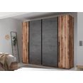 schlafkontor draai--zweefdeurkast sarnia met gecombineerde draai- en zweefdeuren bruin