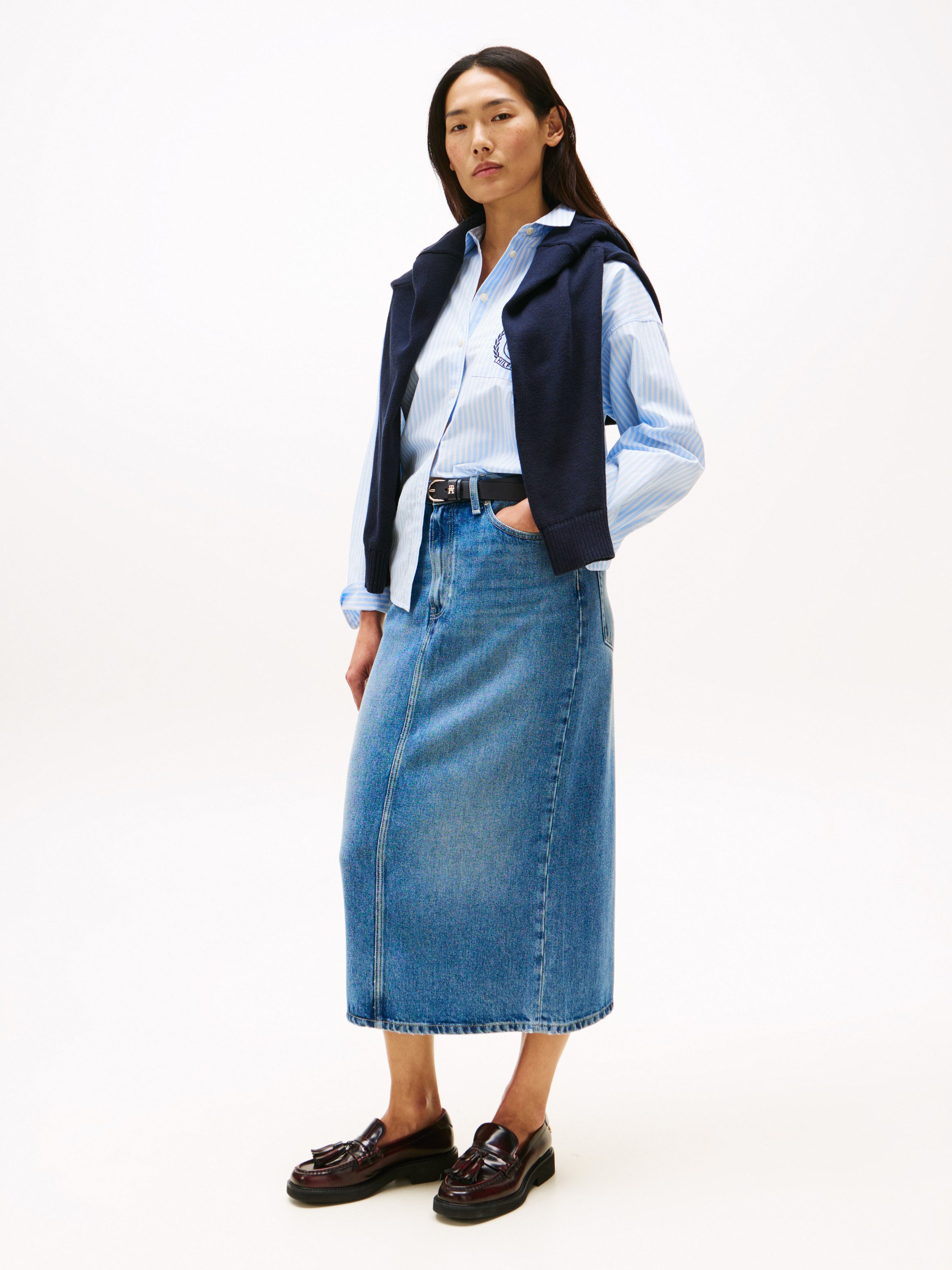 Tommy Hilfiger Jeans rok DNM LANA MIDI HW SKIRT