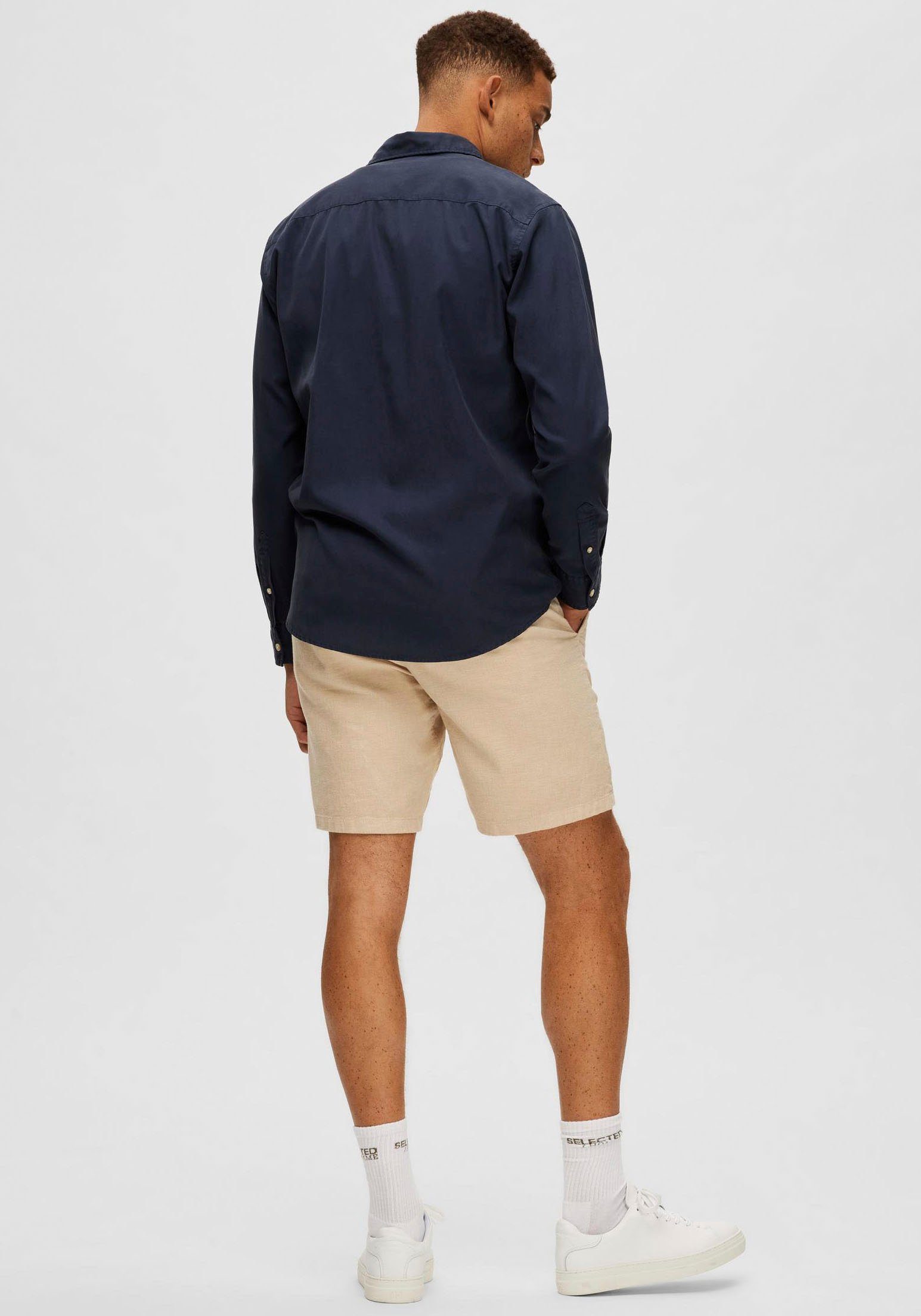 SELECTED HOMME Overhemd met lange mouwen SLHREGPASTEL-LINEN SHIRT LS W