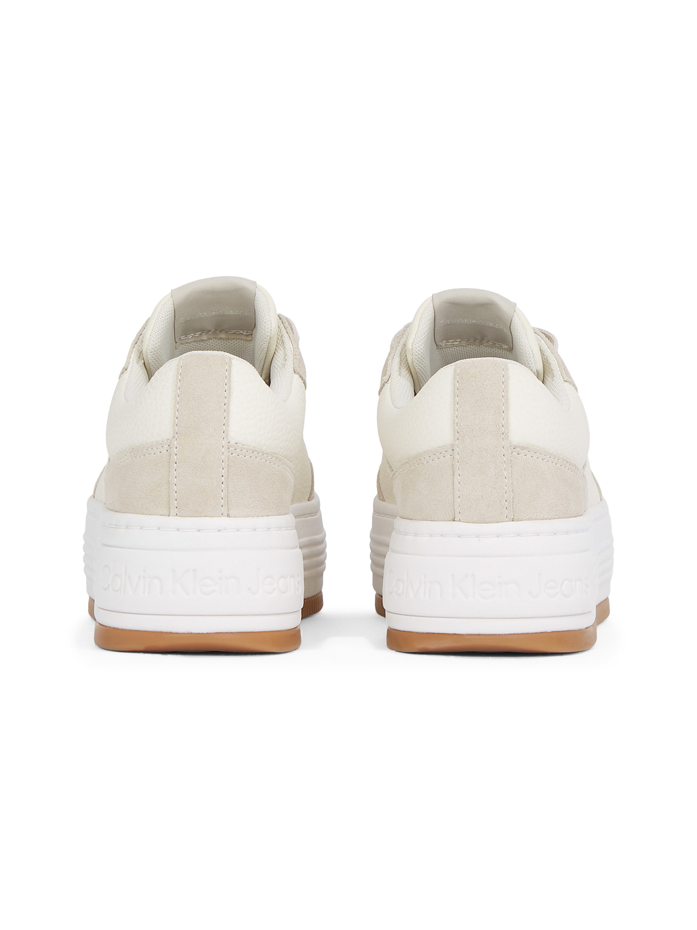 Calvin Klein Plateausneakers BOLD FLATF LOW LACE TUMB LTH veterschoenen, lage schoen, vrijetijdsschoen met zij ck-logo