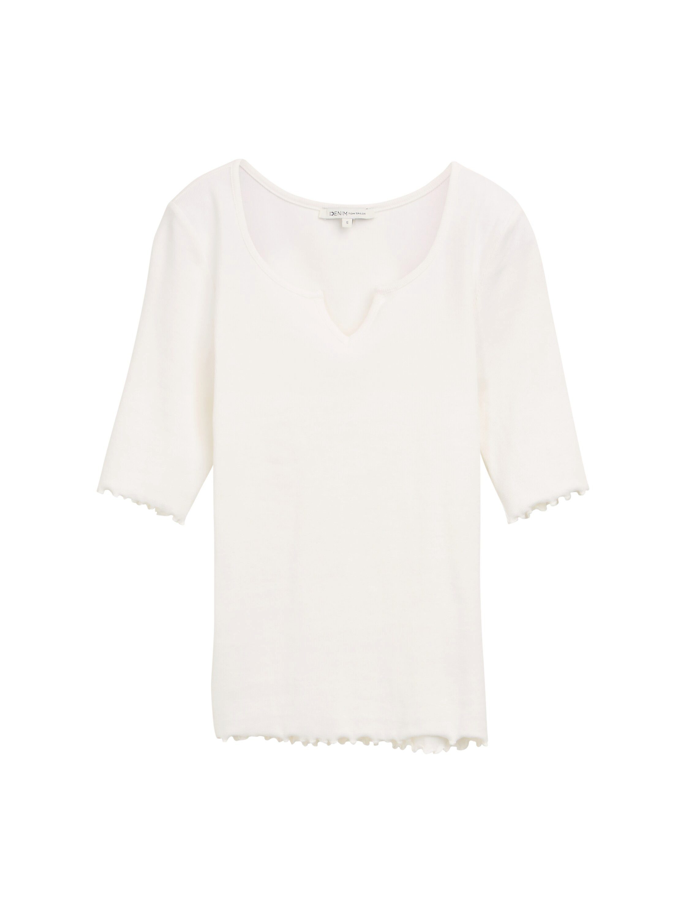 Tom Tailor Denim T-shirt met ribstructuur