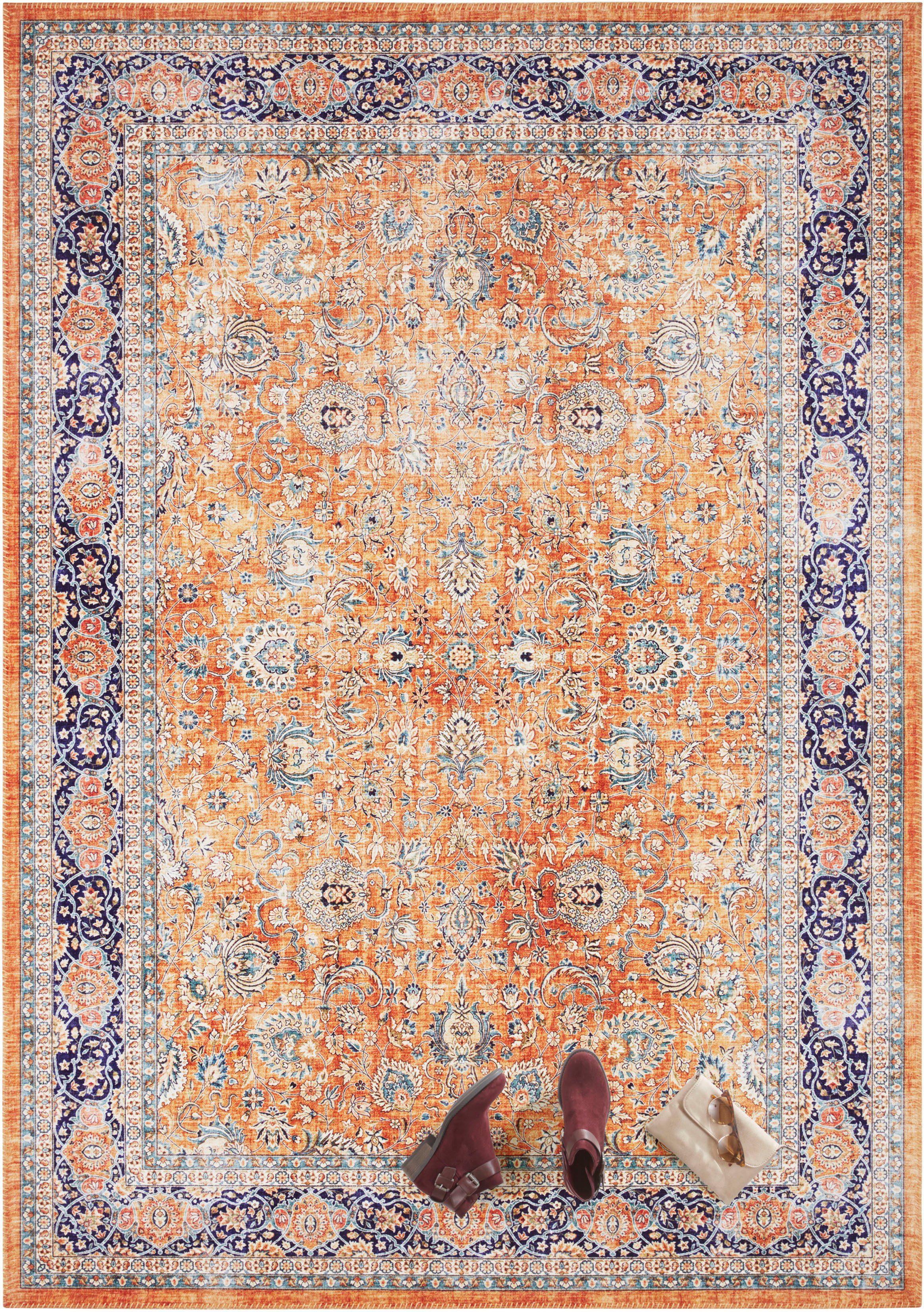 ELLE DECORATION Vloerkleed Keshan Maschad Oosters, loper, kortpolig, vintage, woonkamer, slaapkamer