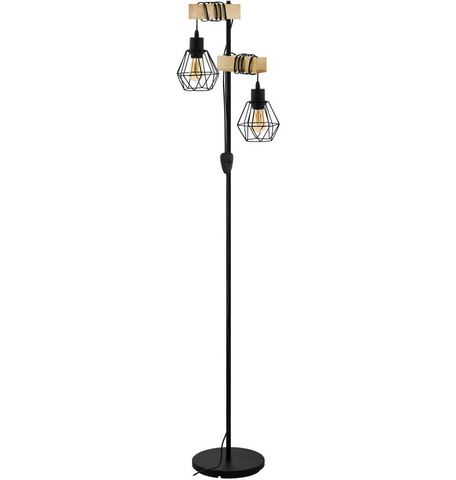 EGLO Staande lamp TOWNSHEND 5 zwart-l40 x h166,5 x b25 cm-excl. 2 x e27 (elk max. 60 w)-retro