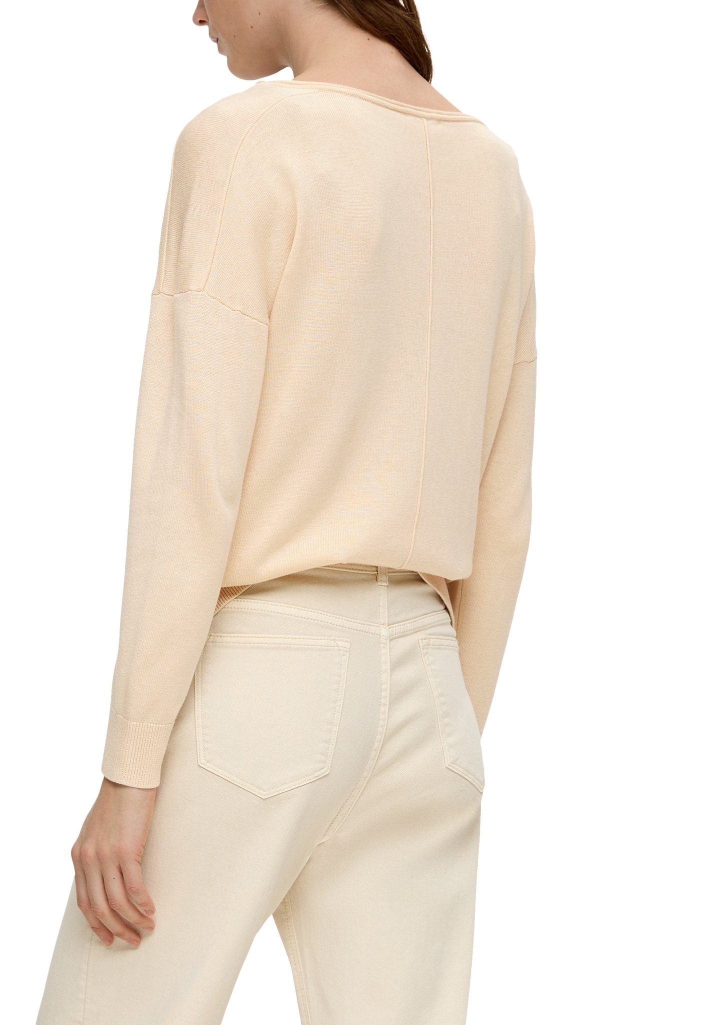 s.Oliver Trui met ronde hals met drop-shoulder naad ontwerp